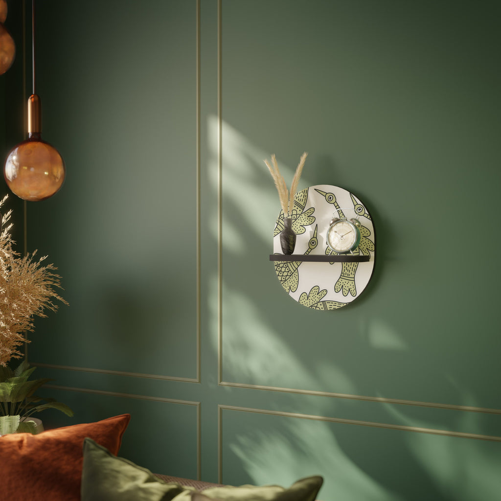 Étagère d'art ovale SEEDLING SONGBIRD en finition noire