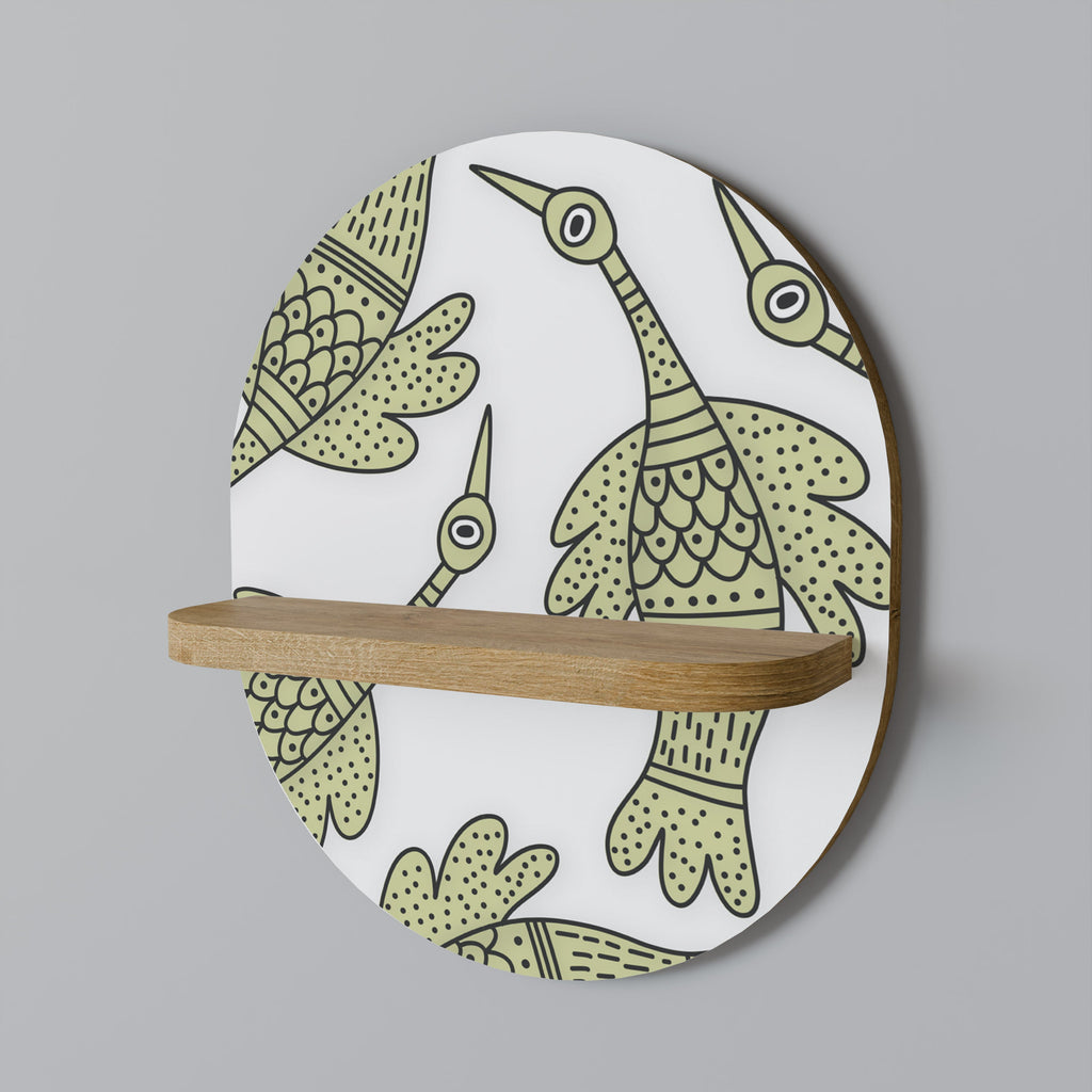 Étagère d'art ovale SEEDLING SONGBIRD effet chêne