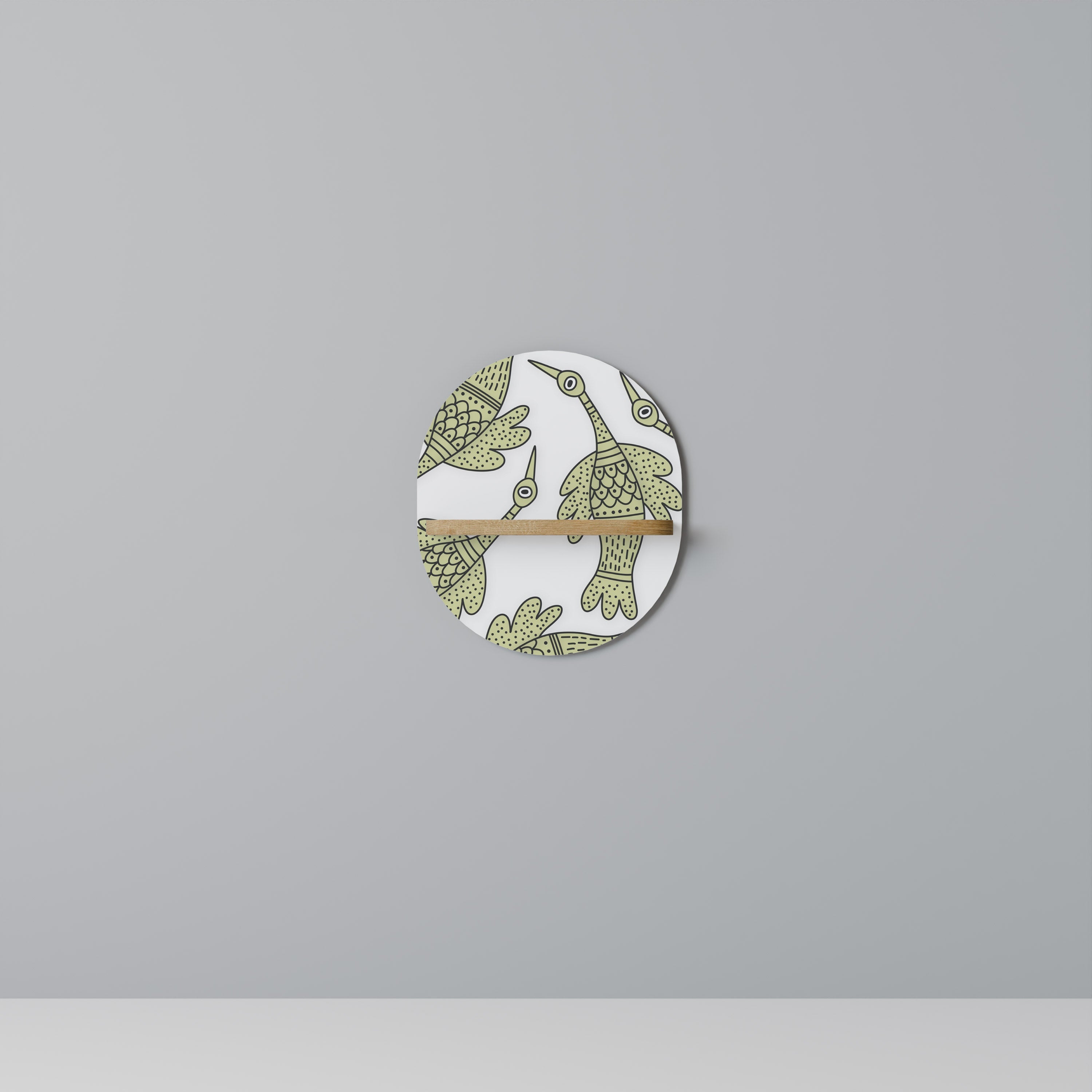 Étagère d'art ovale SEEDLING SONGBIRD effet chêne