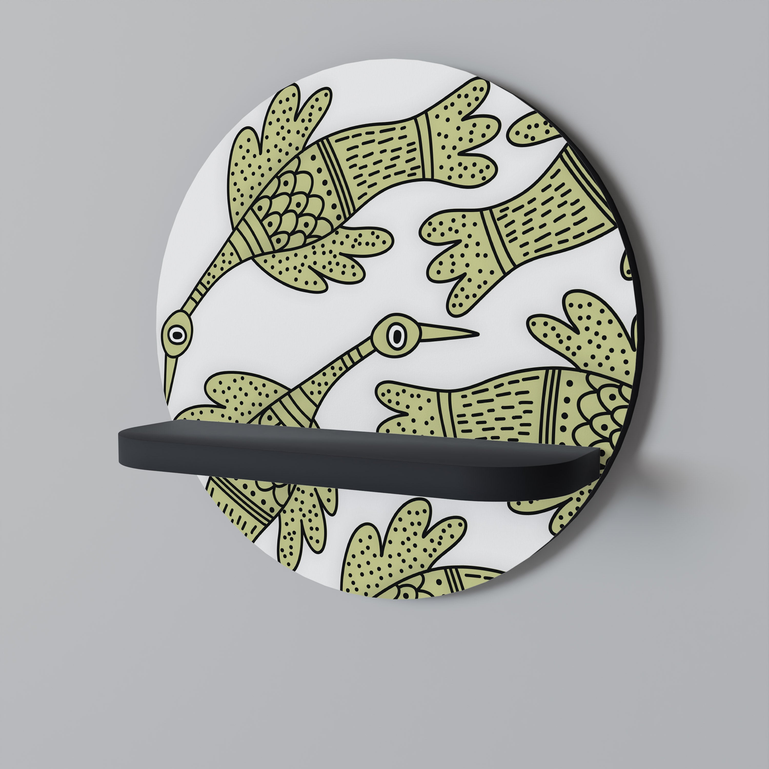 Étagère ronde SEEDLING SONGBIRD en finition noire