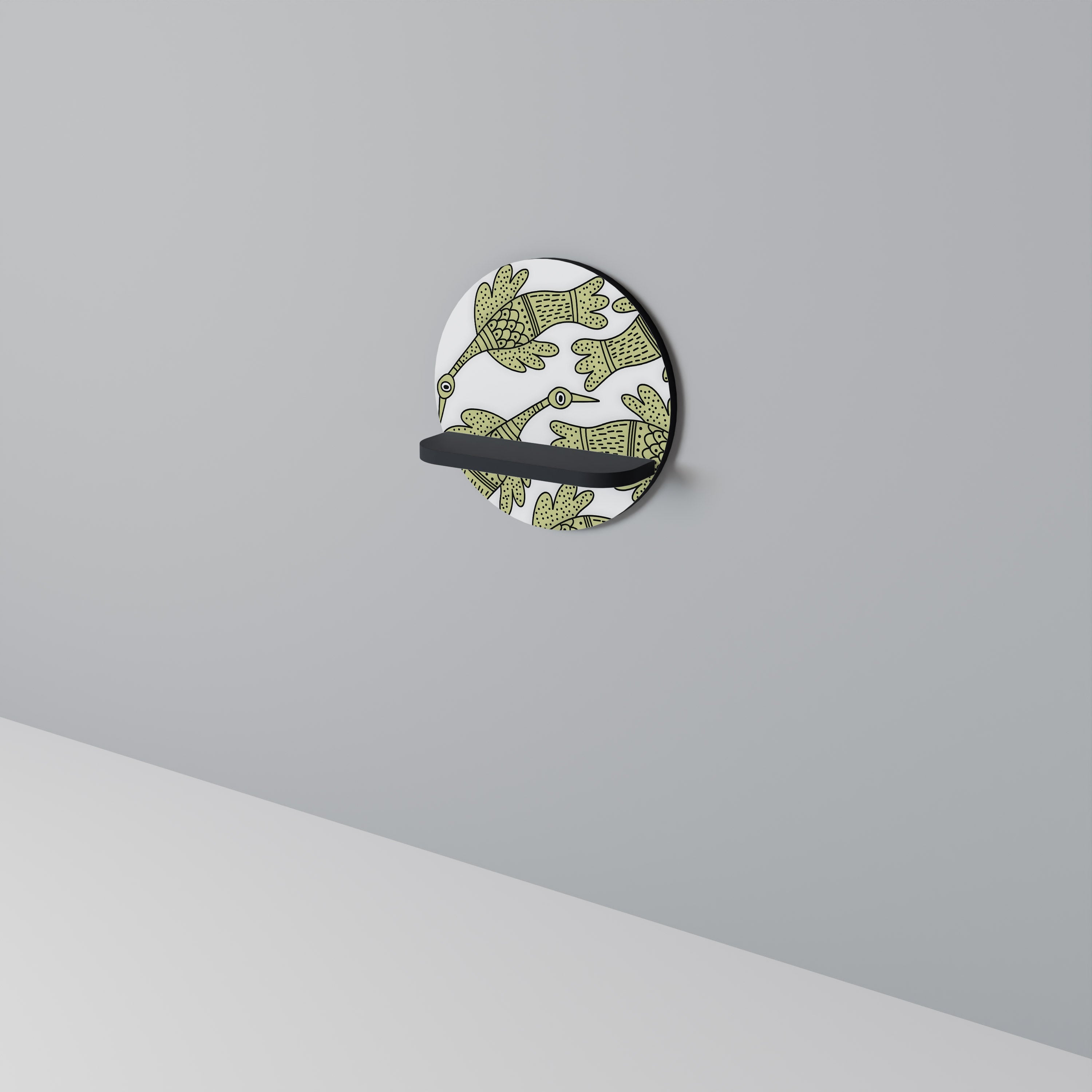 Étagère ronde SEEDLING SONGBIRD en finition noire