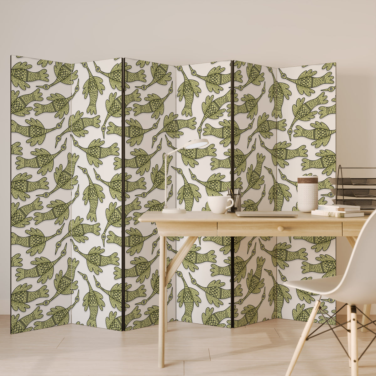 SEEDLING SONGBIRD 6-Panel Room Divider