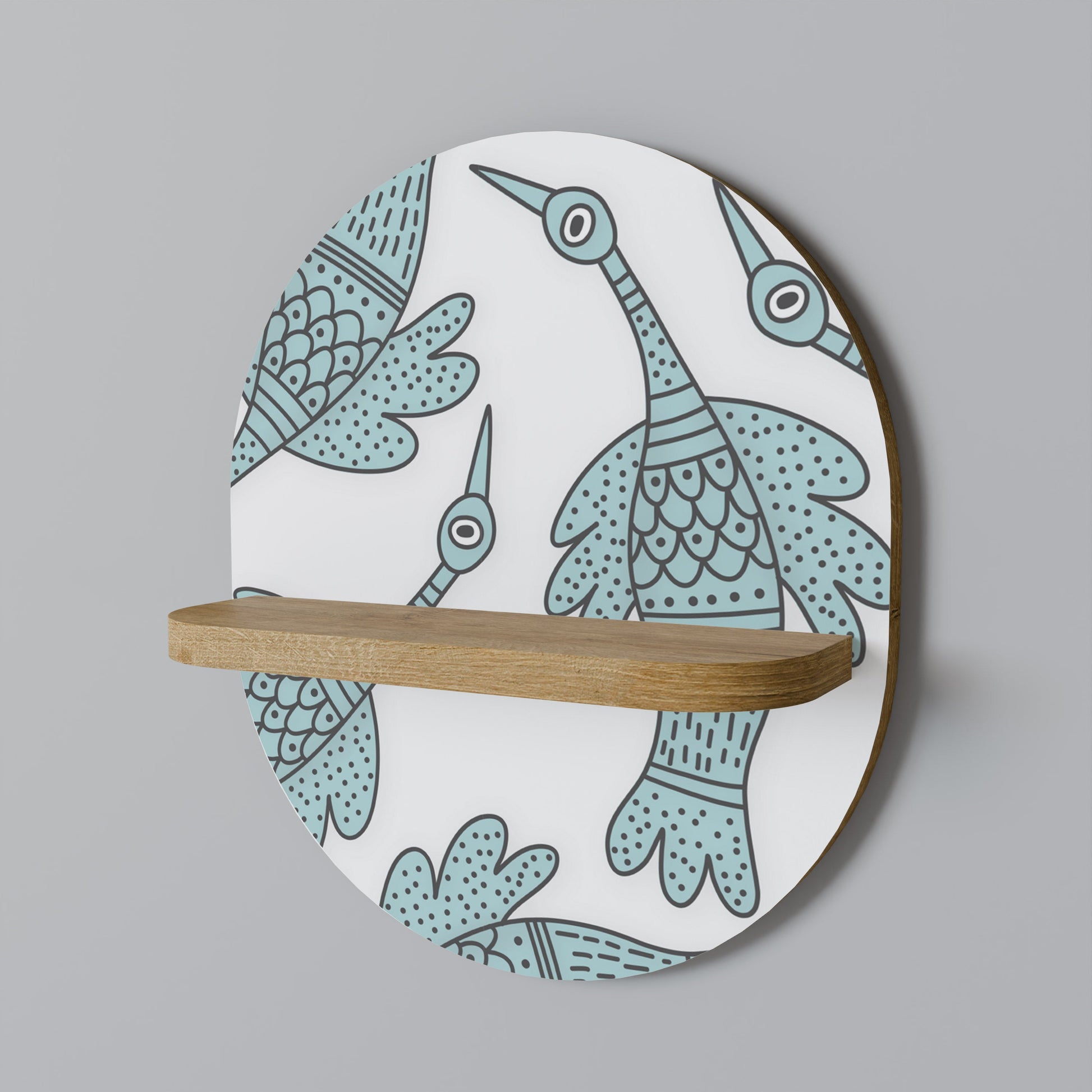 WATERSPOUT SONGIBIRD Oval Art Shelf In Oak Effect