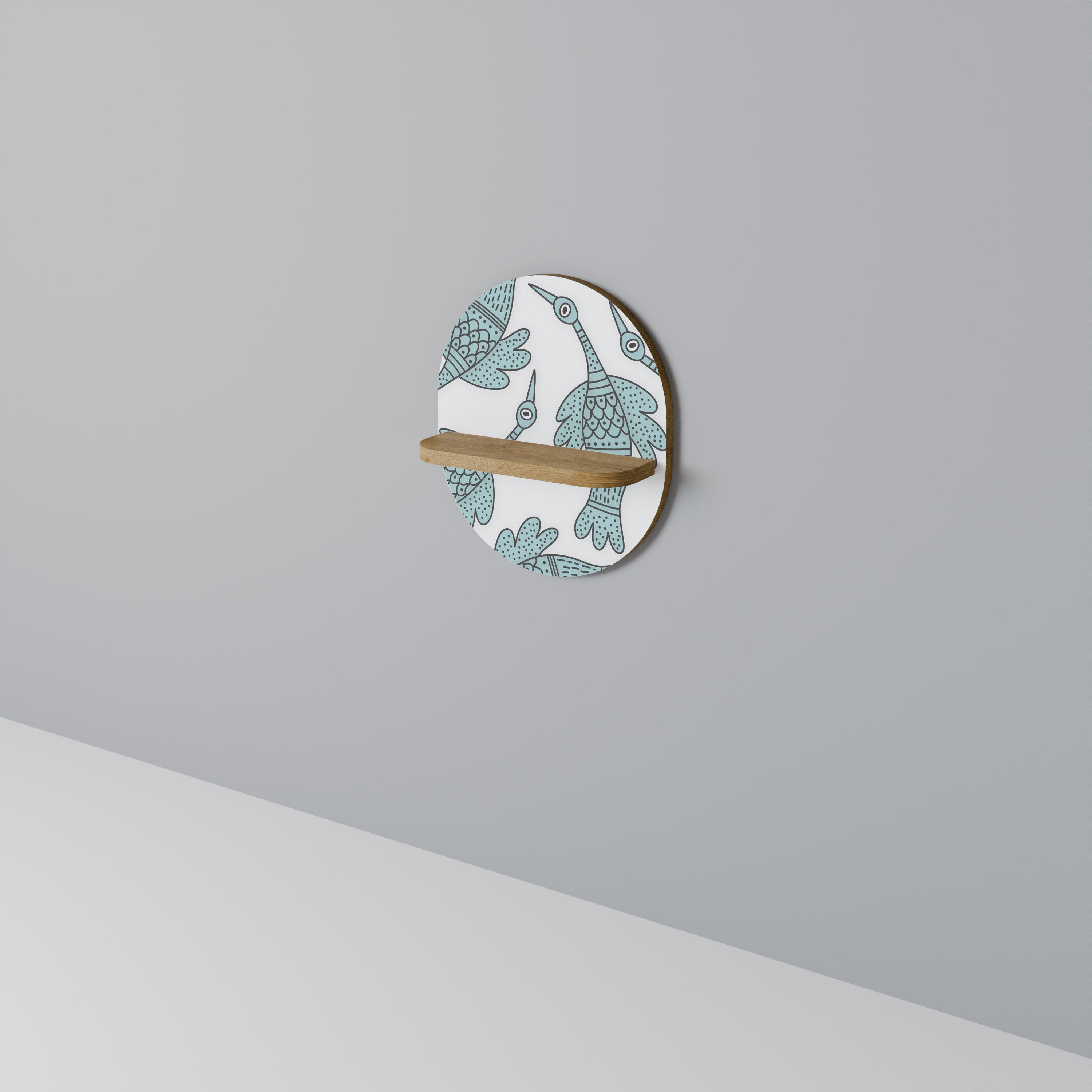 Étagère d'art ovale WATERSPOUT SONGIBIRD en effet chêne