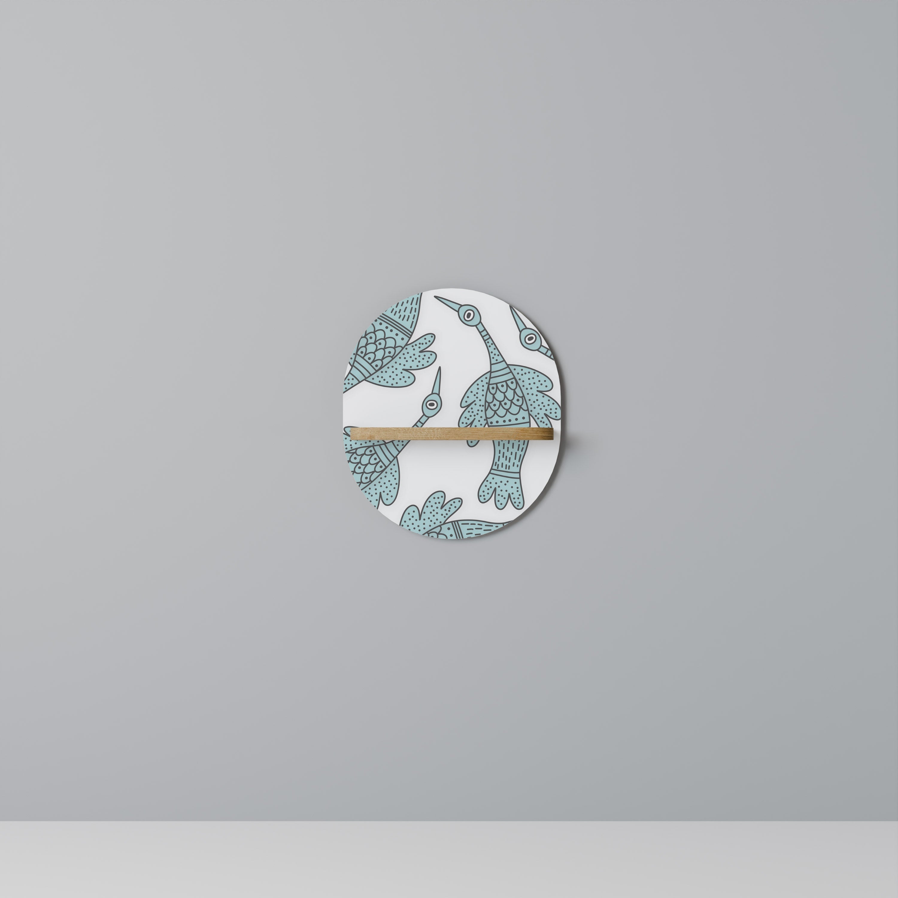 Étagère d'art ovale WATERSPOUT SONGIBIRD en effet chêne