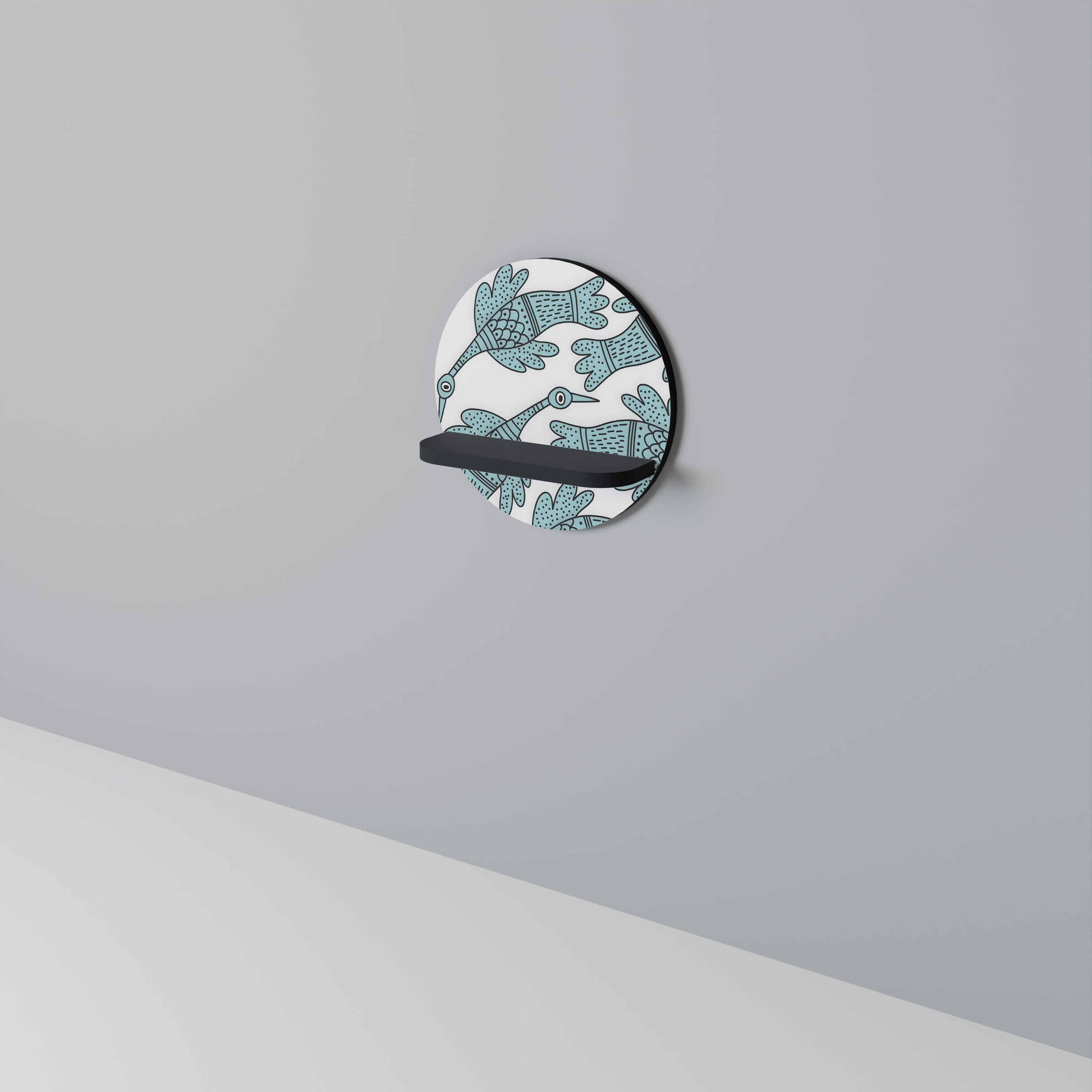 Étagère d'art ronde WATERSPOUT SONGIBIRD en finition noire