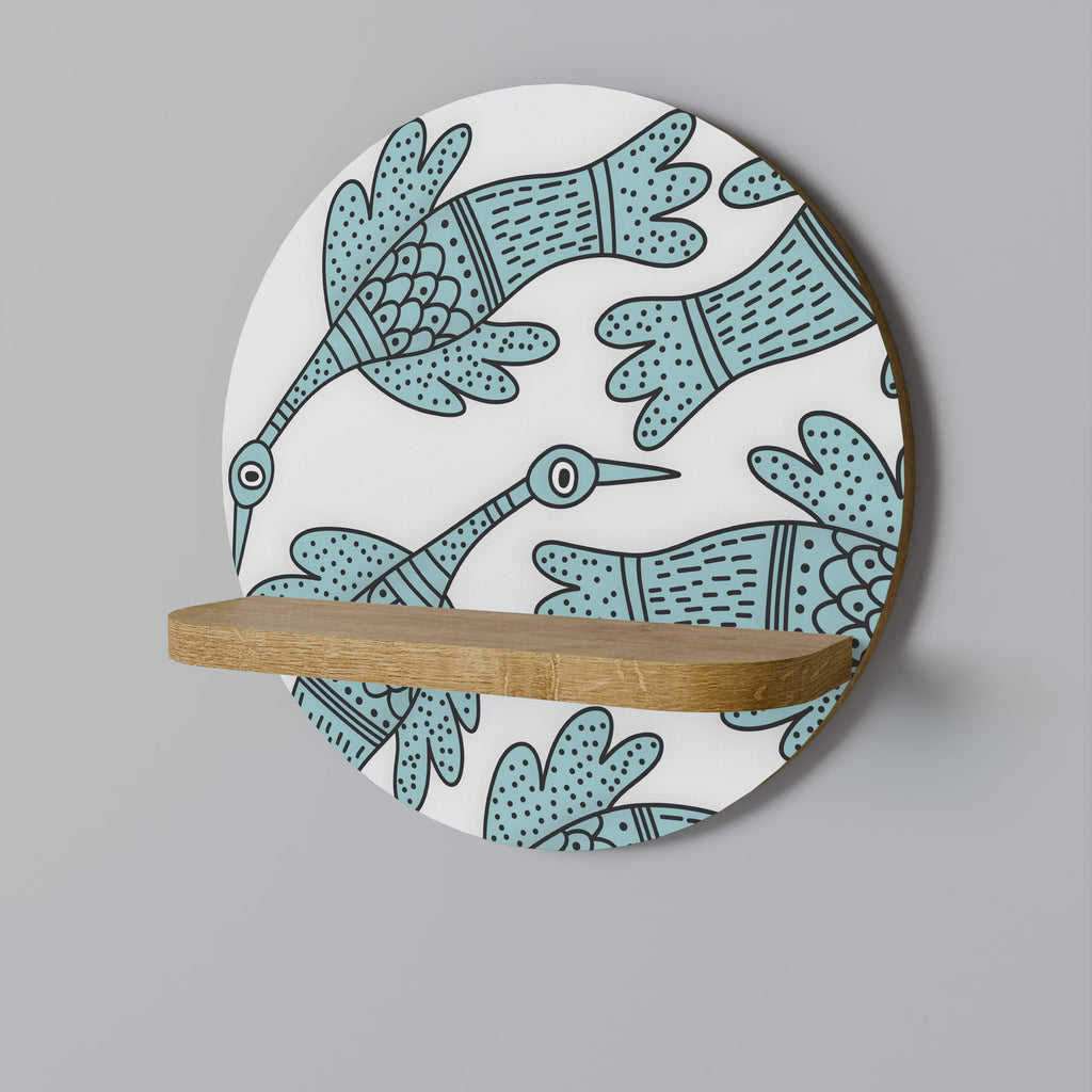 Étagère d'art ronde WATERSPOUT SONGIBIRD effet chêne