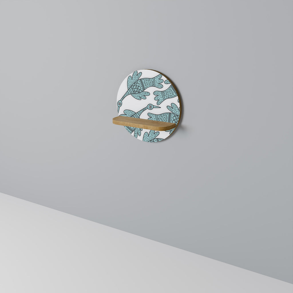 Étagère d'art ronde WATERSPOUT SONGIBIRD effet chêne