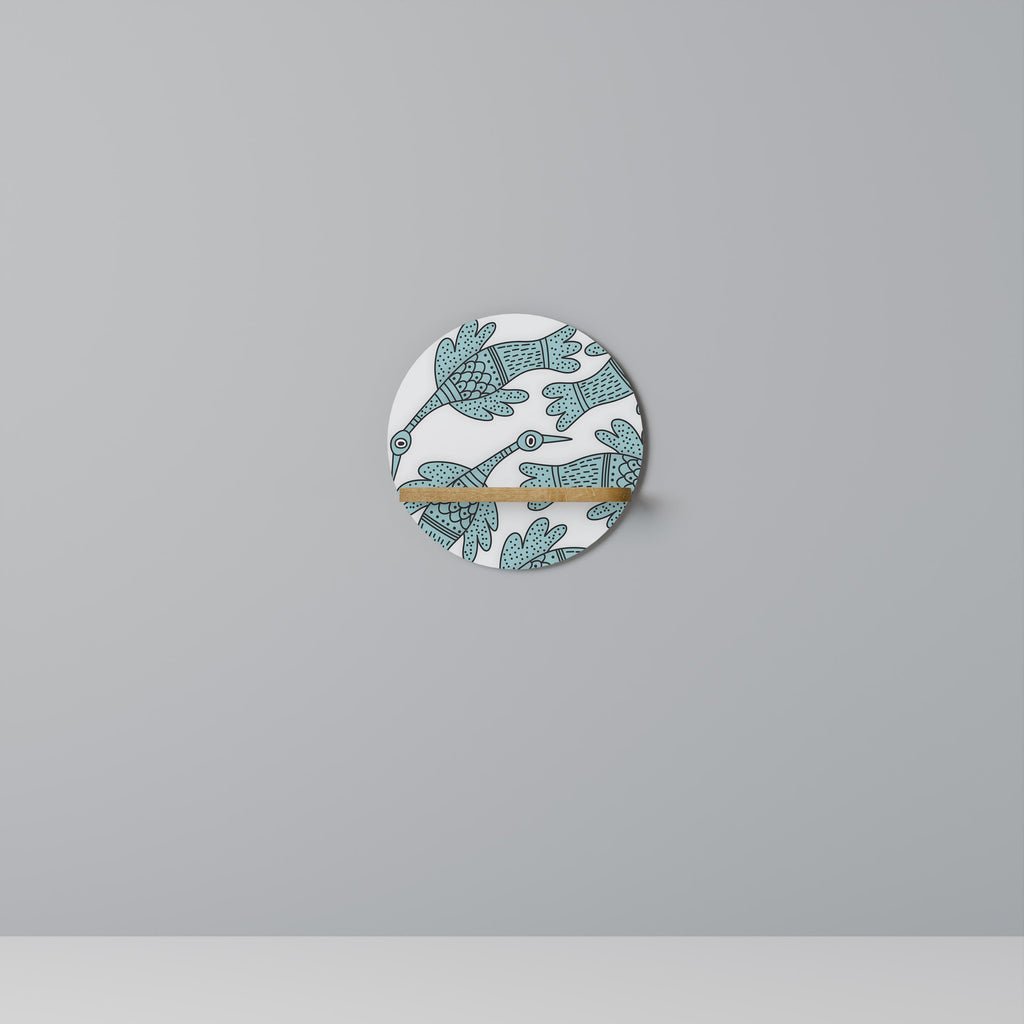 Étagère d'art ronde WATERSPOUT SONGIBIRD effet chêne