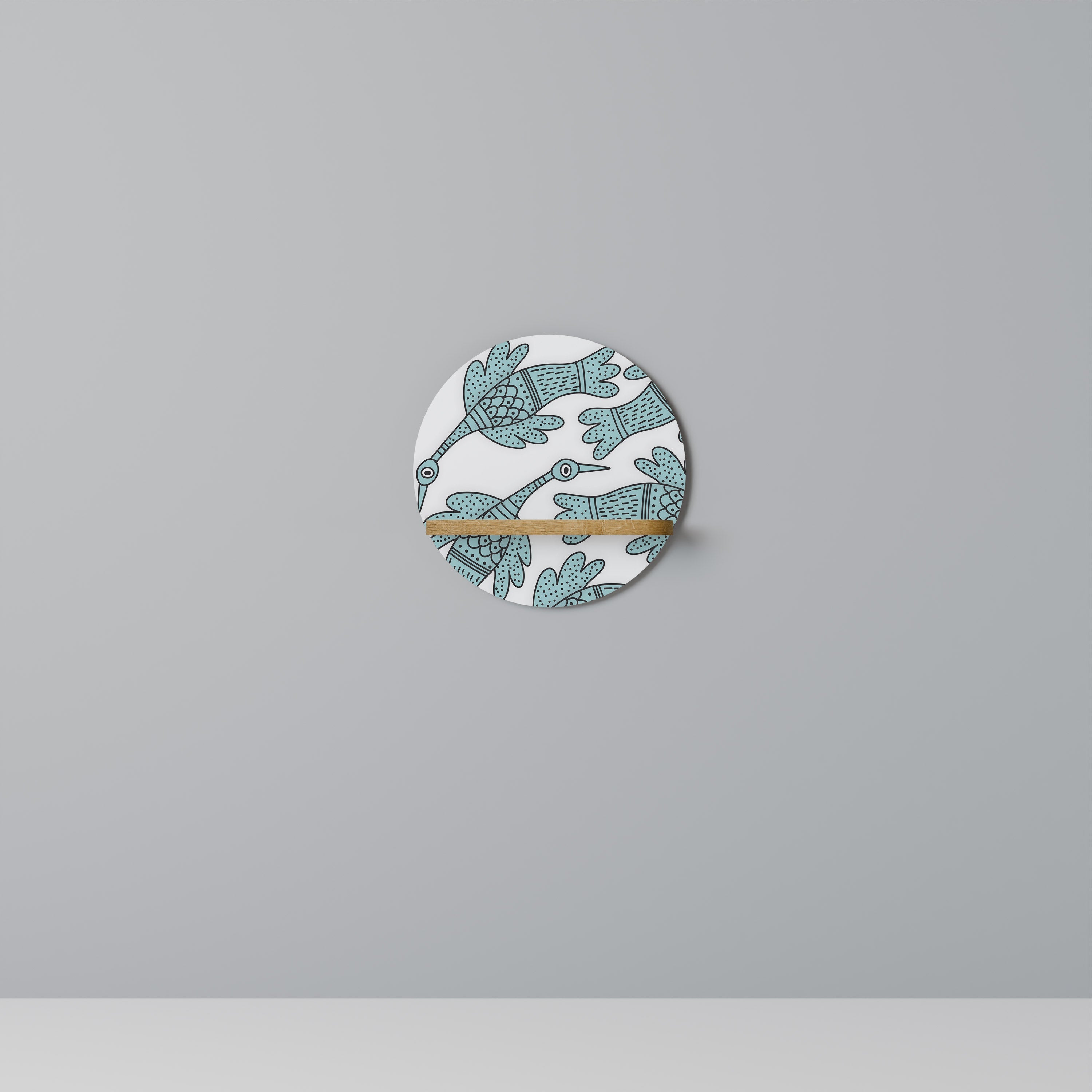 Étagère d'art ronde WATERSPOUT SONGIBIRD effet chêne