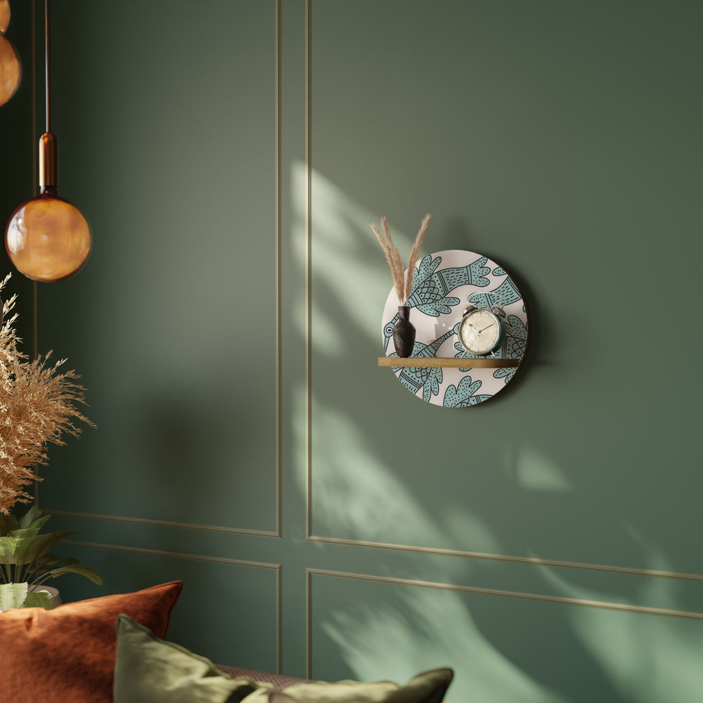 Étagère d'art ronde WATERSPOUT SONGIBIRD effet chêne