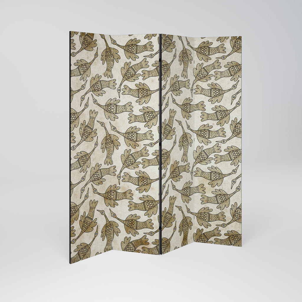 ALMONDINE SONGBIRD 4-Panel Room Divider