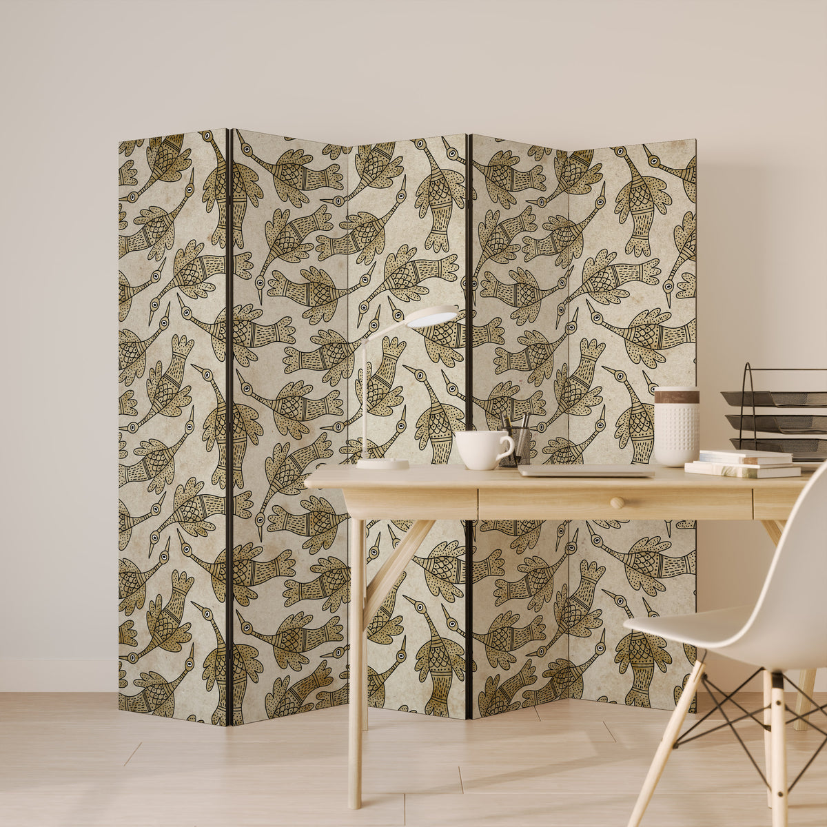 ALMONDINE SONGBIRD 5-Panel Room Divider