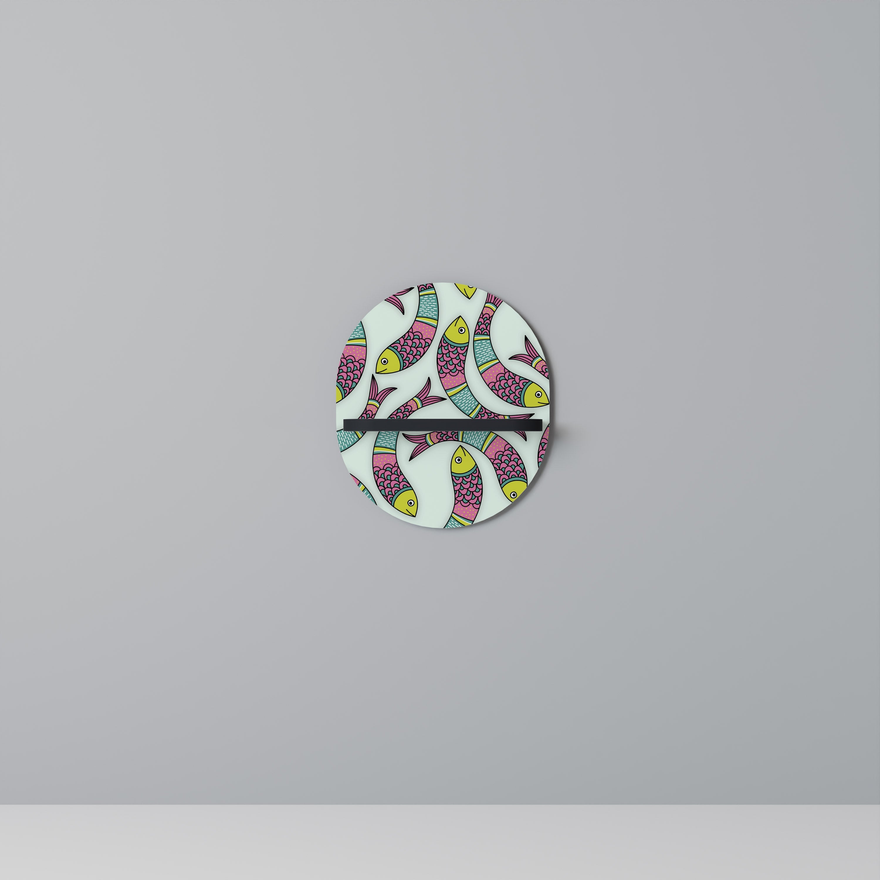 Étagère ovale INDIAN FISH en finition noire