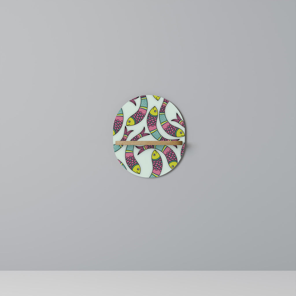 Étagère ovale INDIAN FISH effet chêne