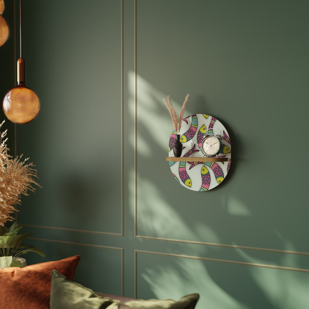 Étagère ovale INDIAN FISH effet chêne