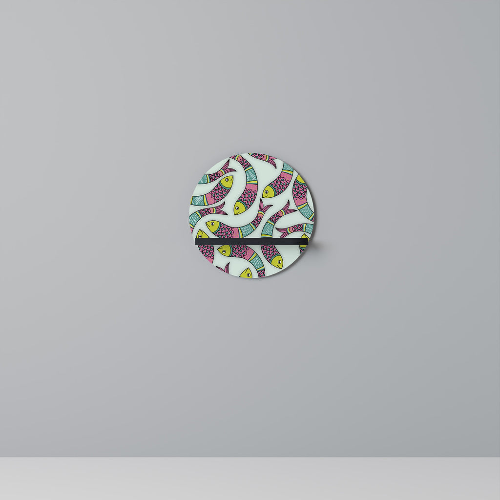 Étagère ronde INDIAN FISH en finition noire