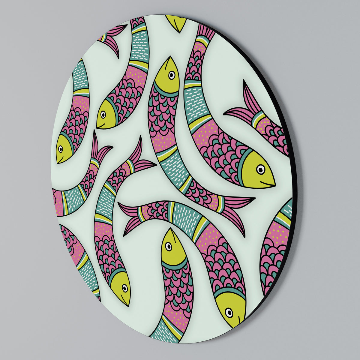INDIAN FISH Round Wall Art