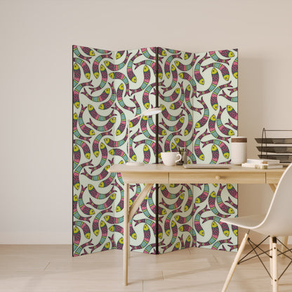 INDIAN FISH 4-Panel Room Divider