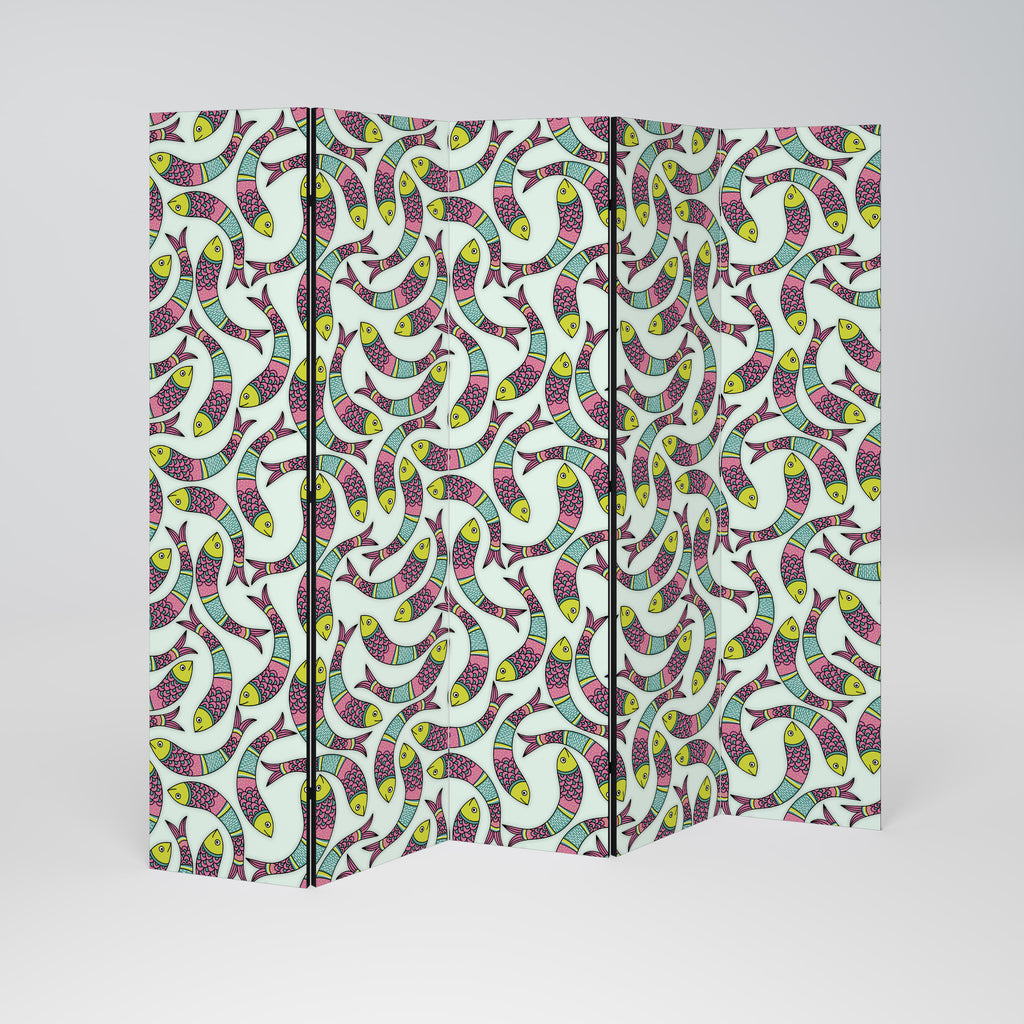 INDIAN FISH 5-Panel Room Divider