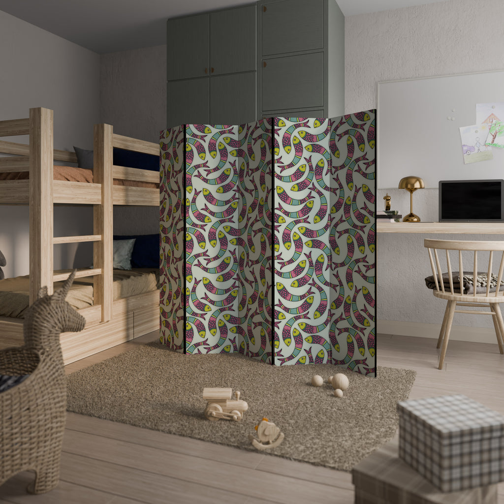 INDIAN FISH 5-Panel Room Divider