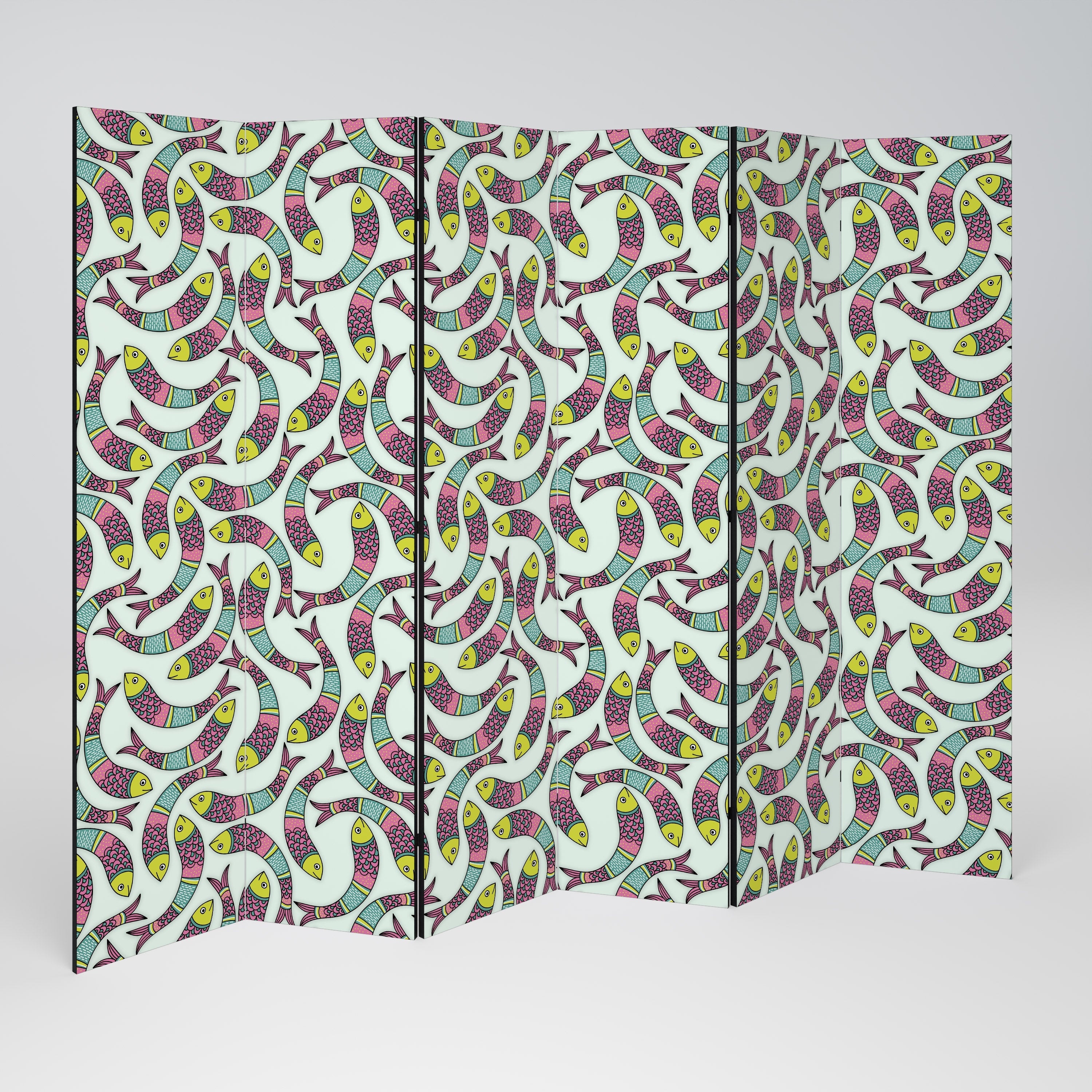 Paravent décoratif à 6 panneaux Motif Poisson indien