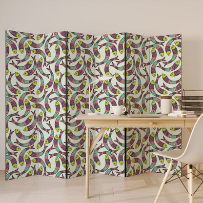 INDIAN FISH 6-Panel Room Divider