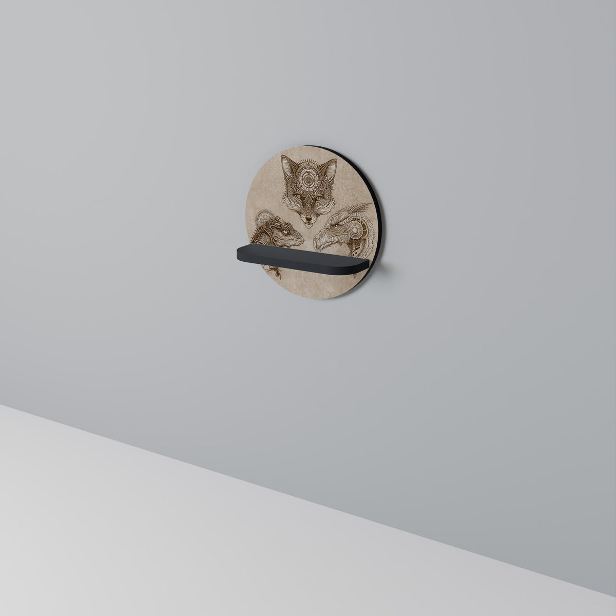 STEAMPUNK TRIO Art Shelf