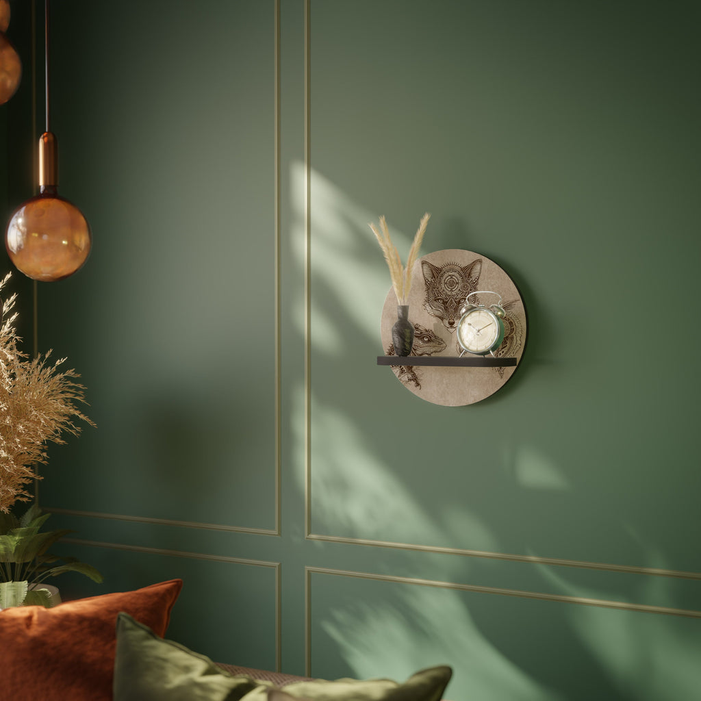 Étagère d'art ronde STEAMPUNK TRIO en finition noire