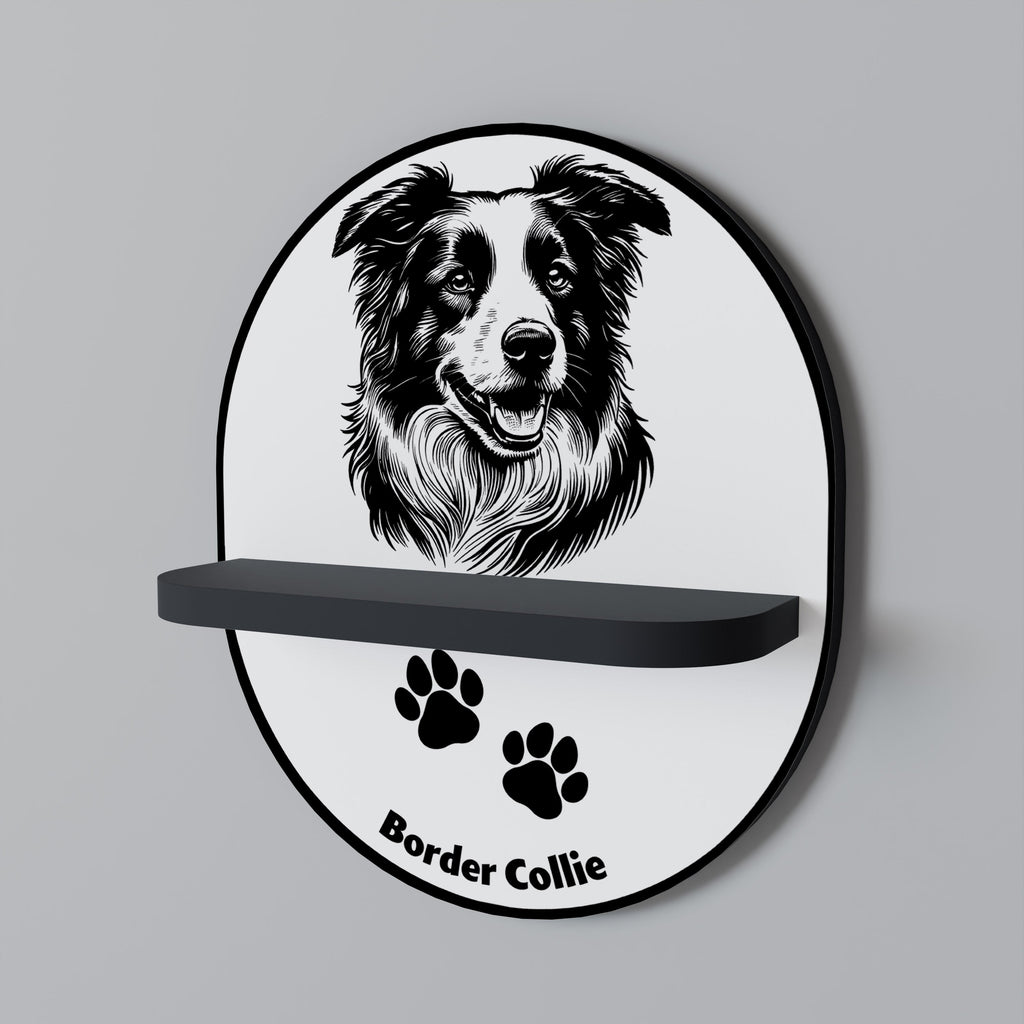 Étagère ovale BORDER COLLIE en finition noire