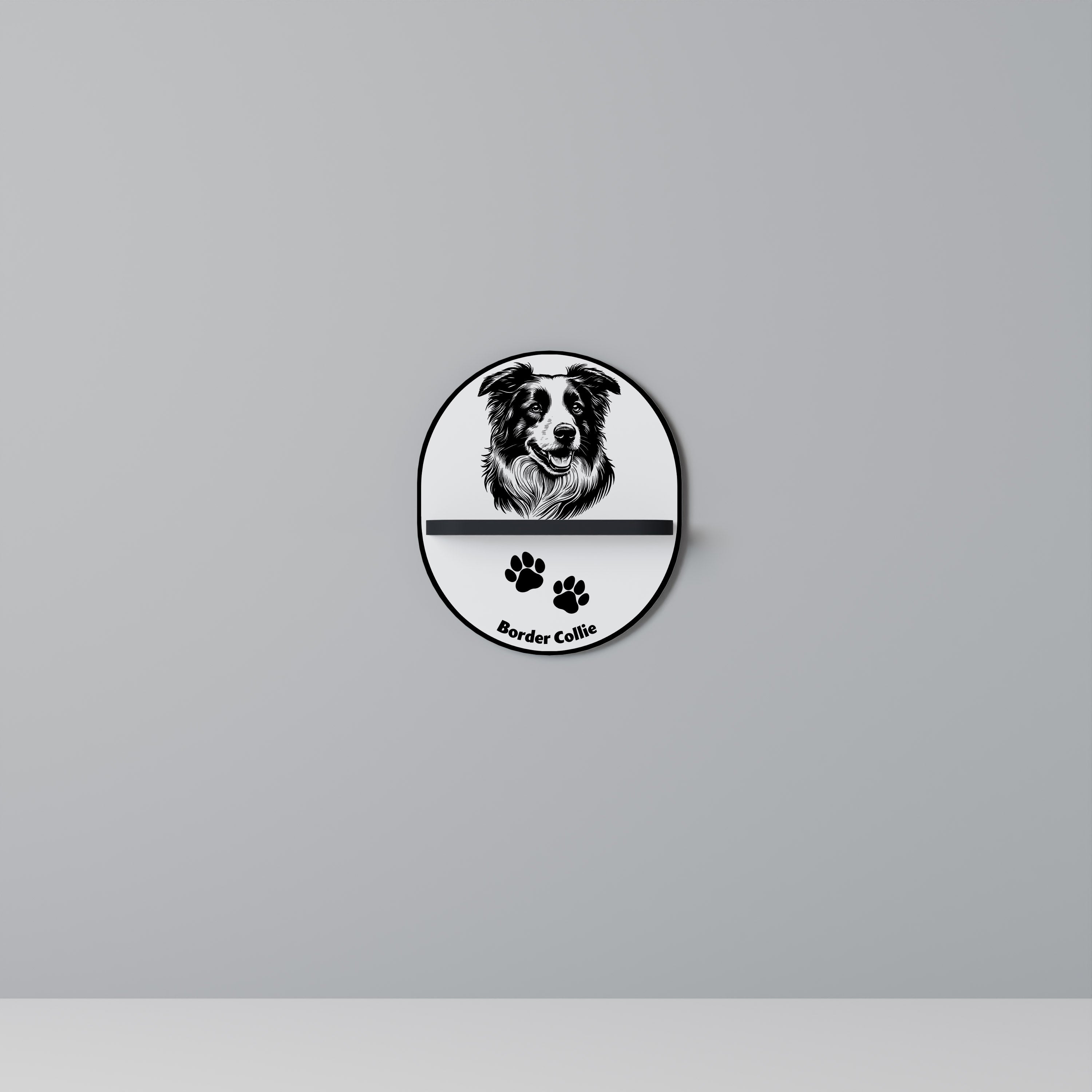 Étagère ovale BORDER COLLIE en finition noire