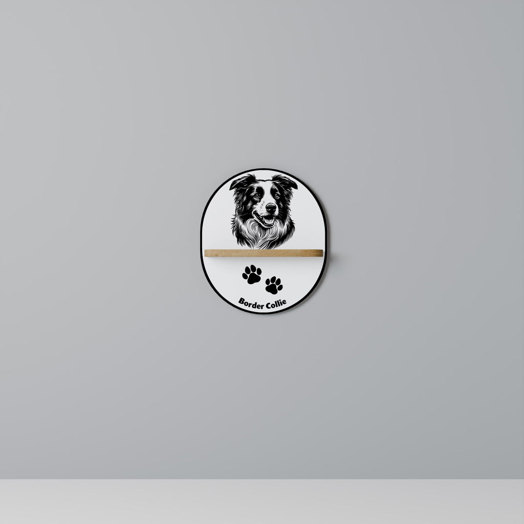 Étagère ovale effet chêne BORDER COLLIE