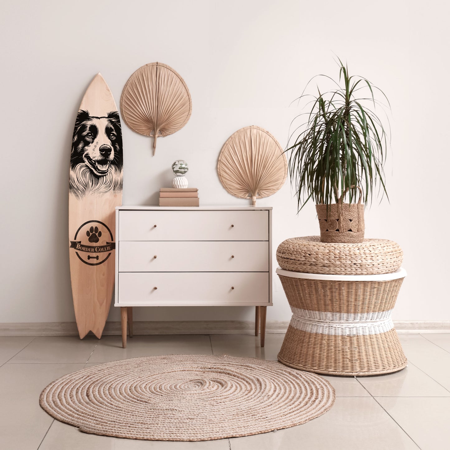 BORDER COLLIE Surfboard Decorative Panel