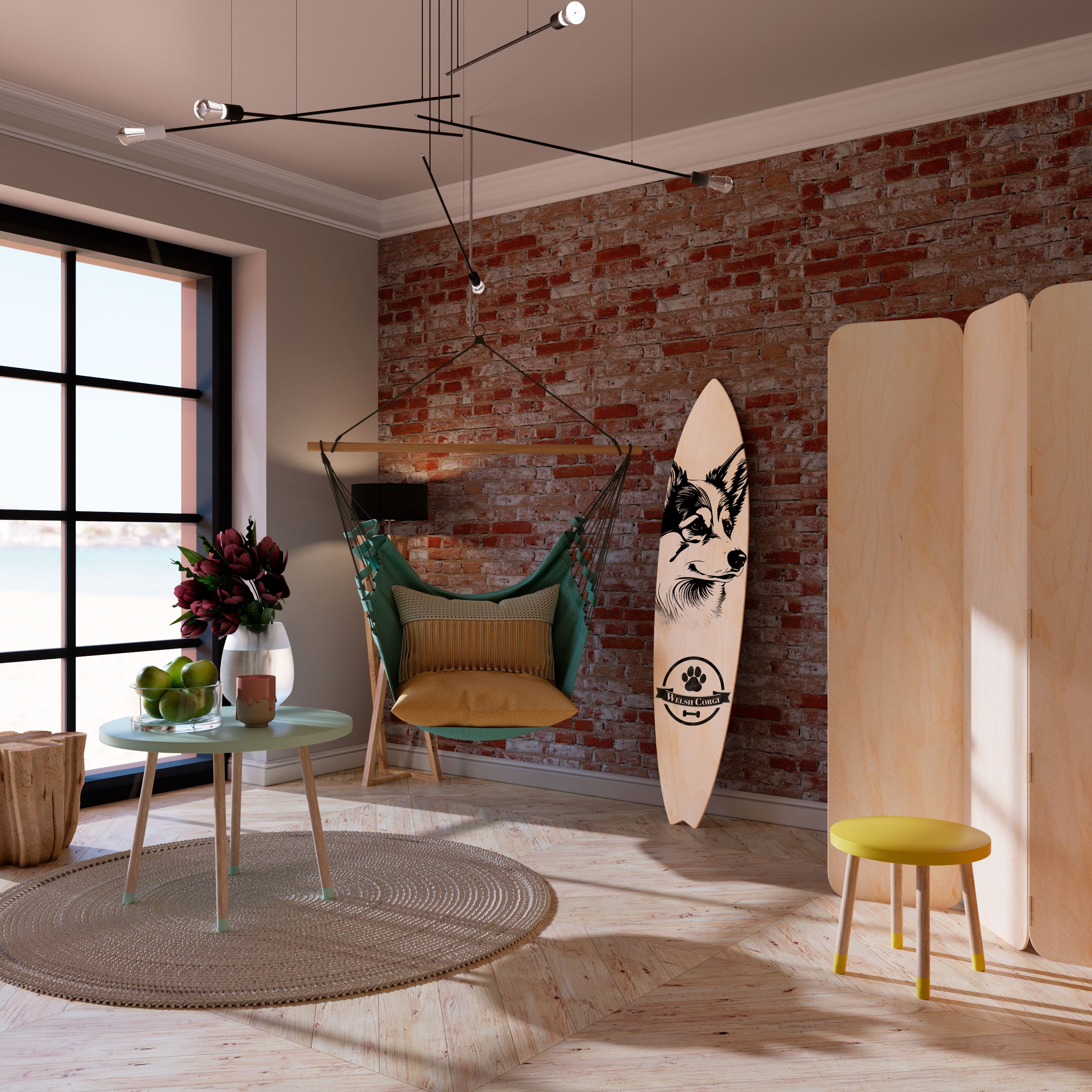 WELSH CORGI PEMBROKE Surfboard Decorative Panel