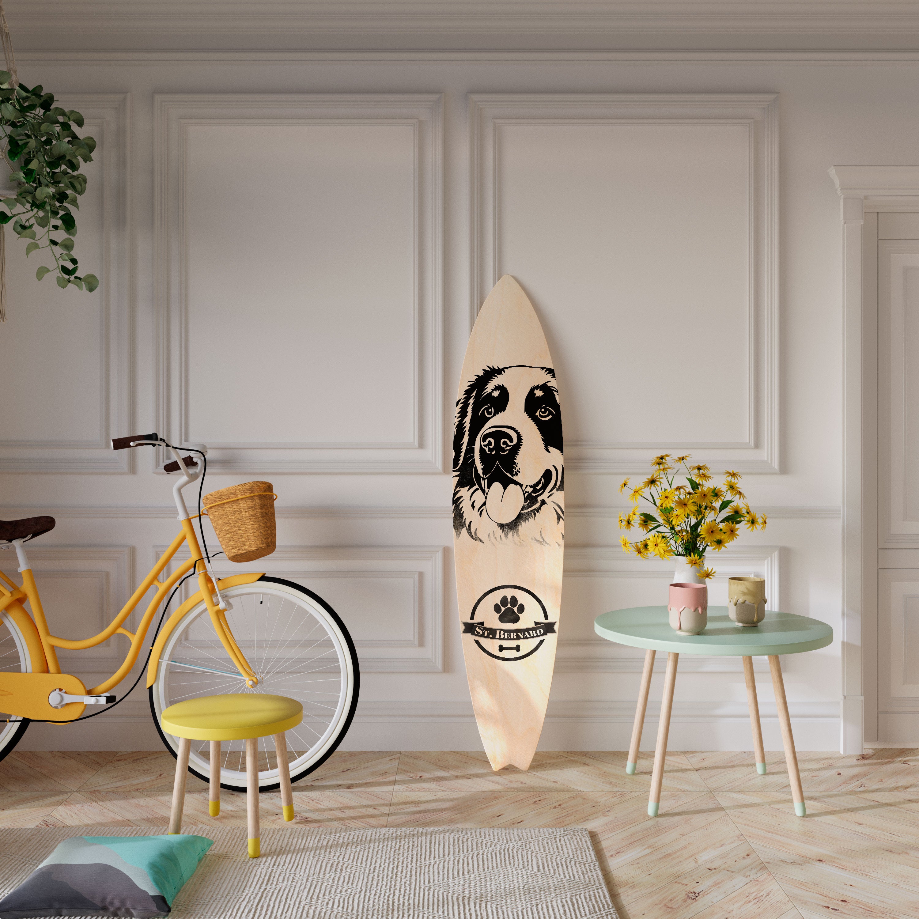 SAINT BERNARD Surfboard Decorative Panel