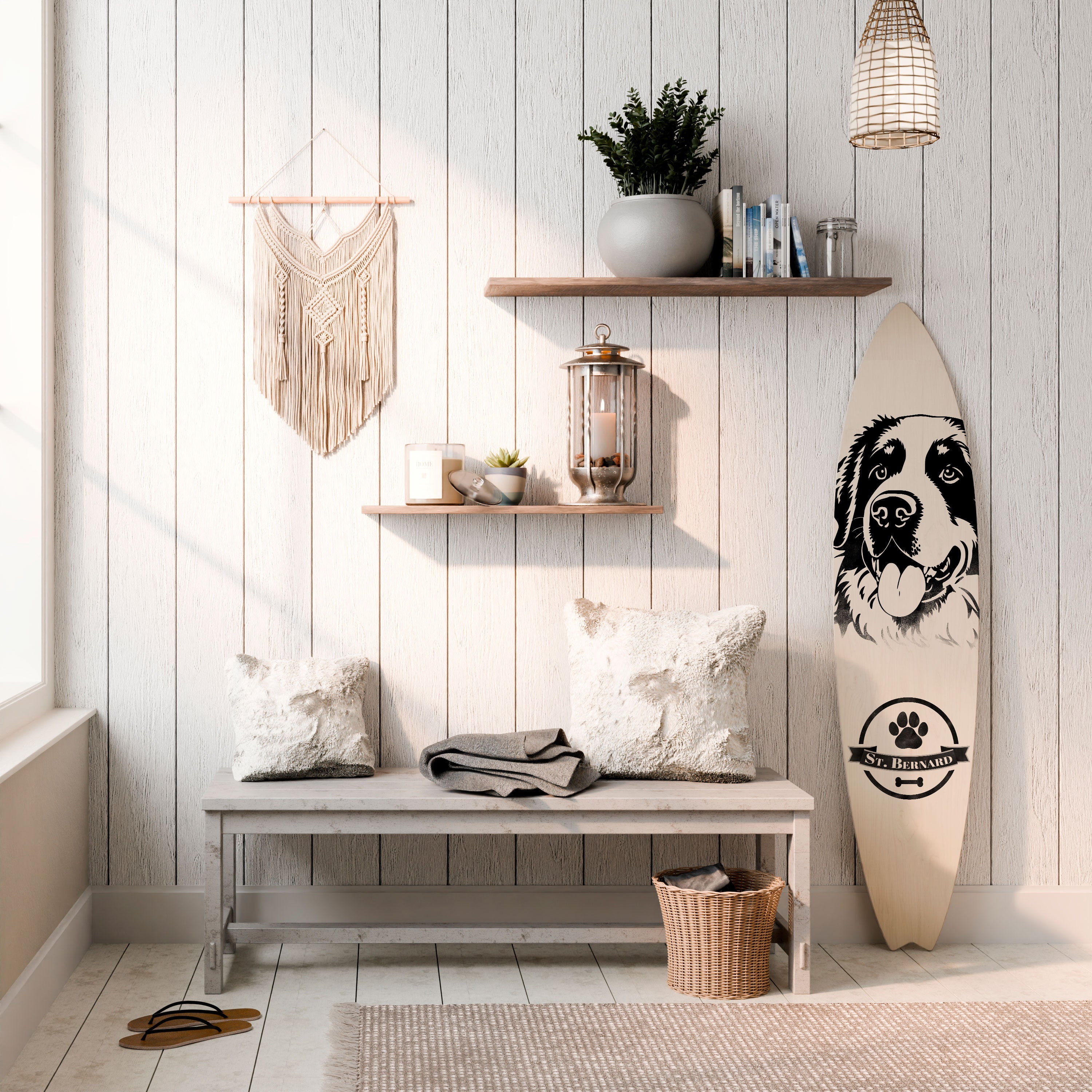 SAINT BERNARD Surfboard Decorative Panel