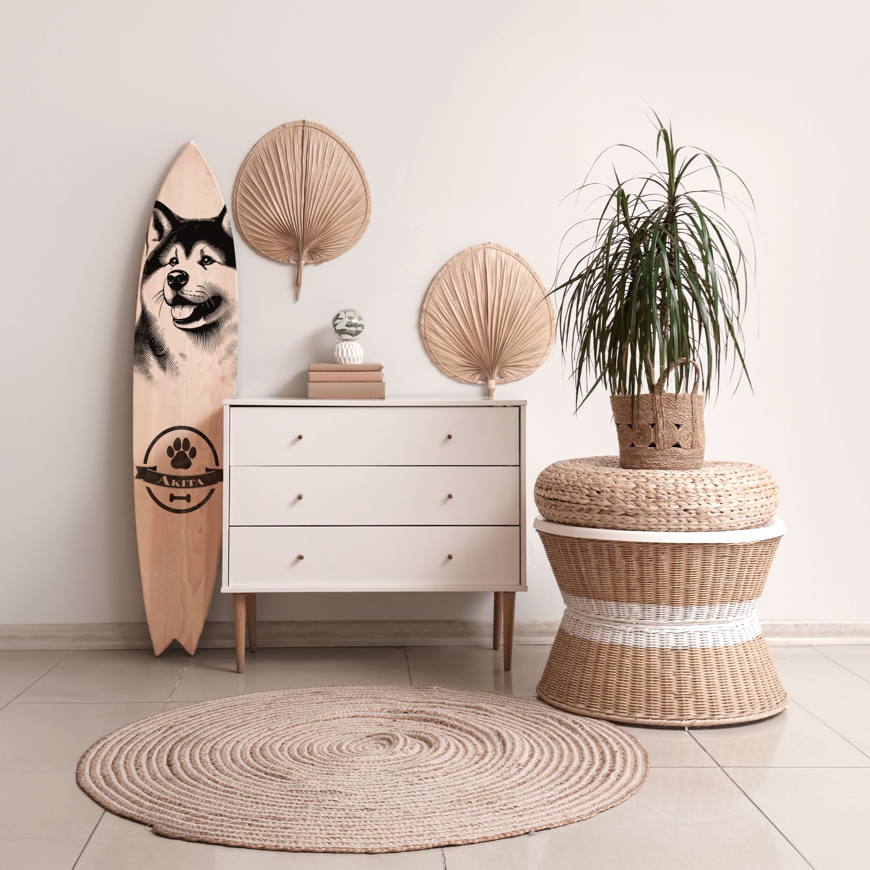AKITA DOG Surfboard Decorative Panel