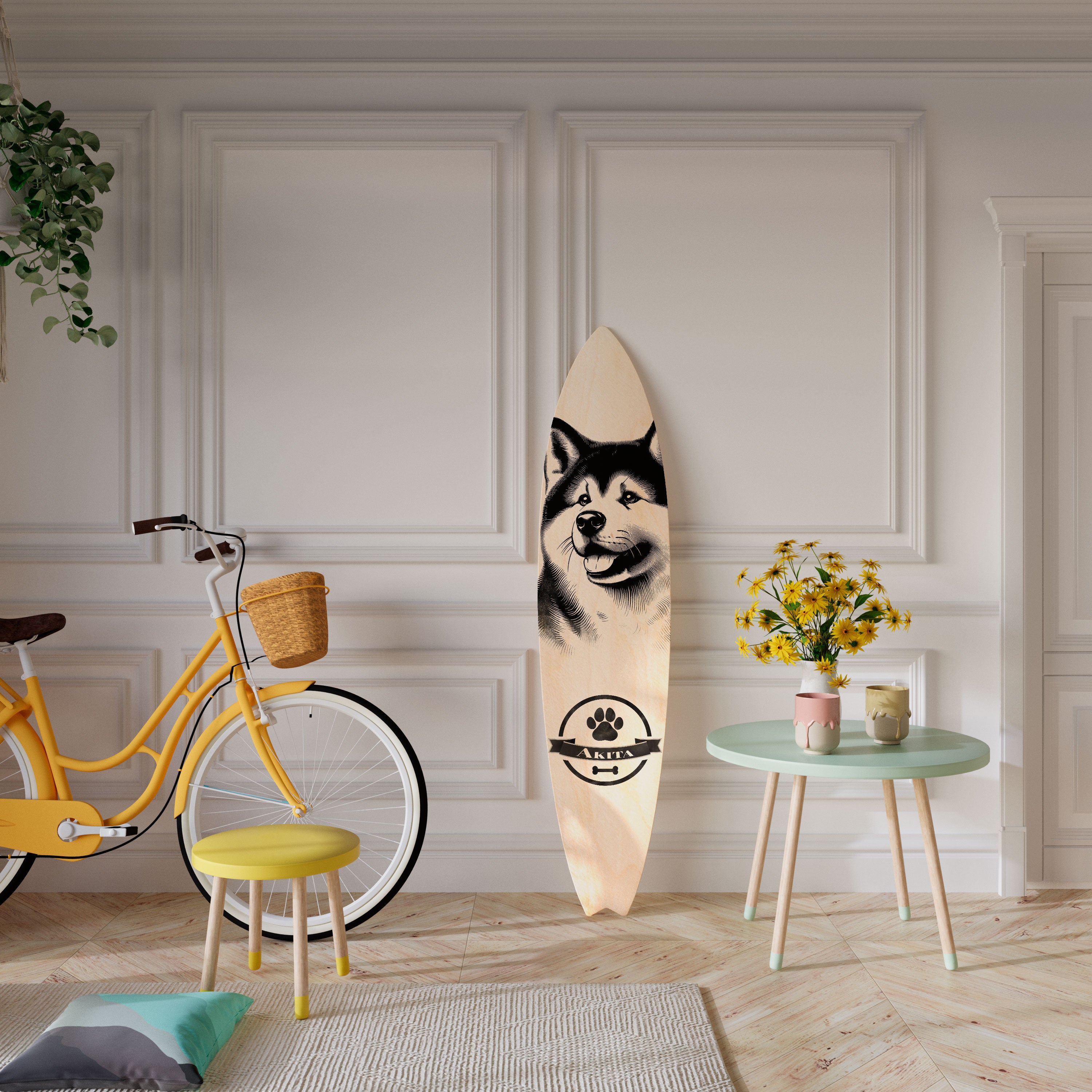 AKITA DOG Surfboard Decorative Panel