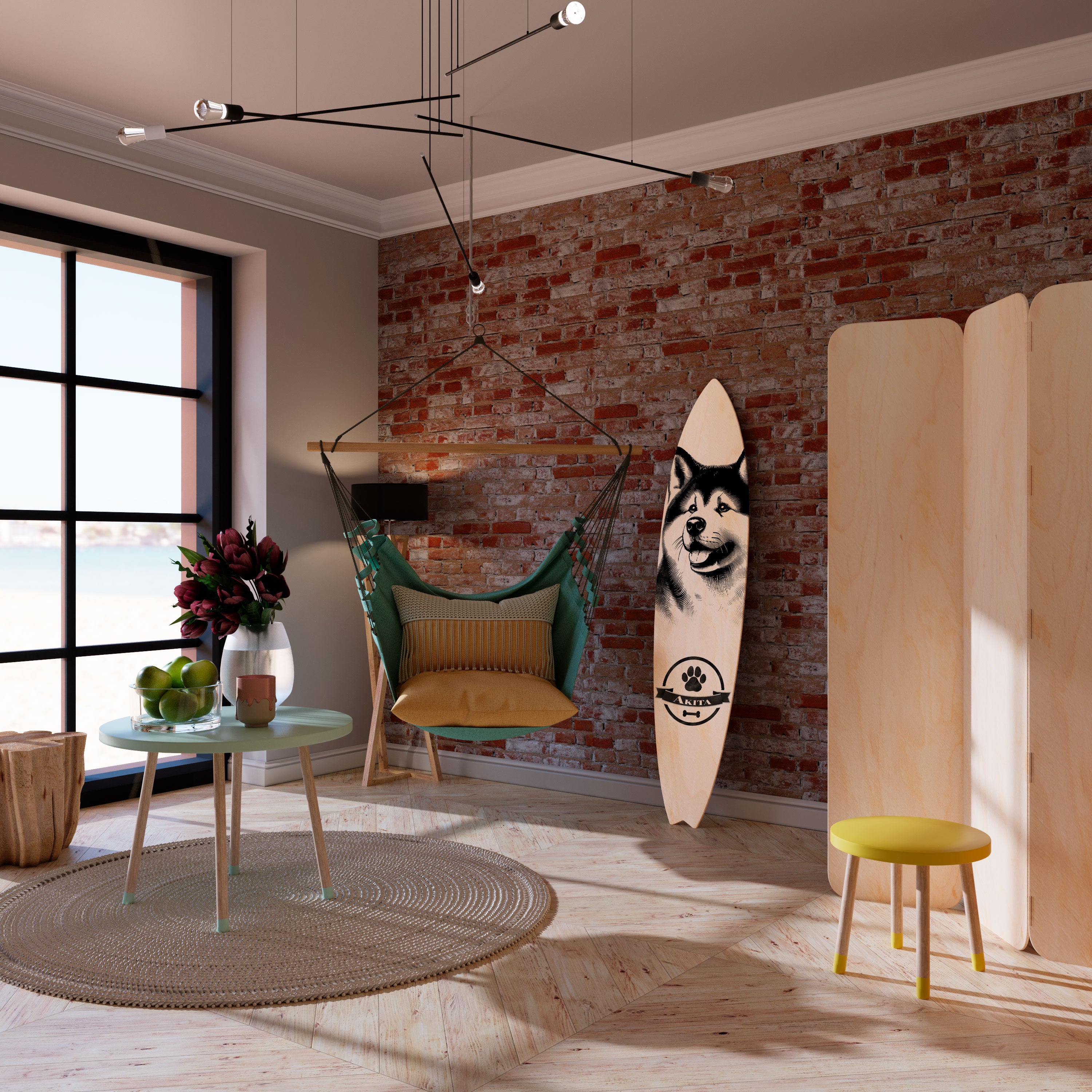 AKITA DOG Surfboard Decorative Panel