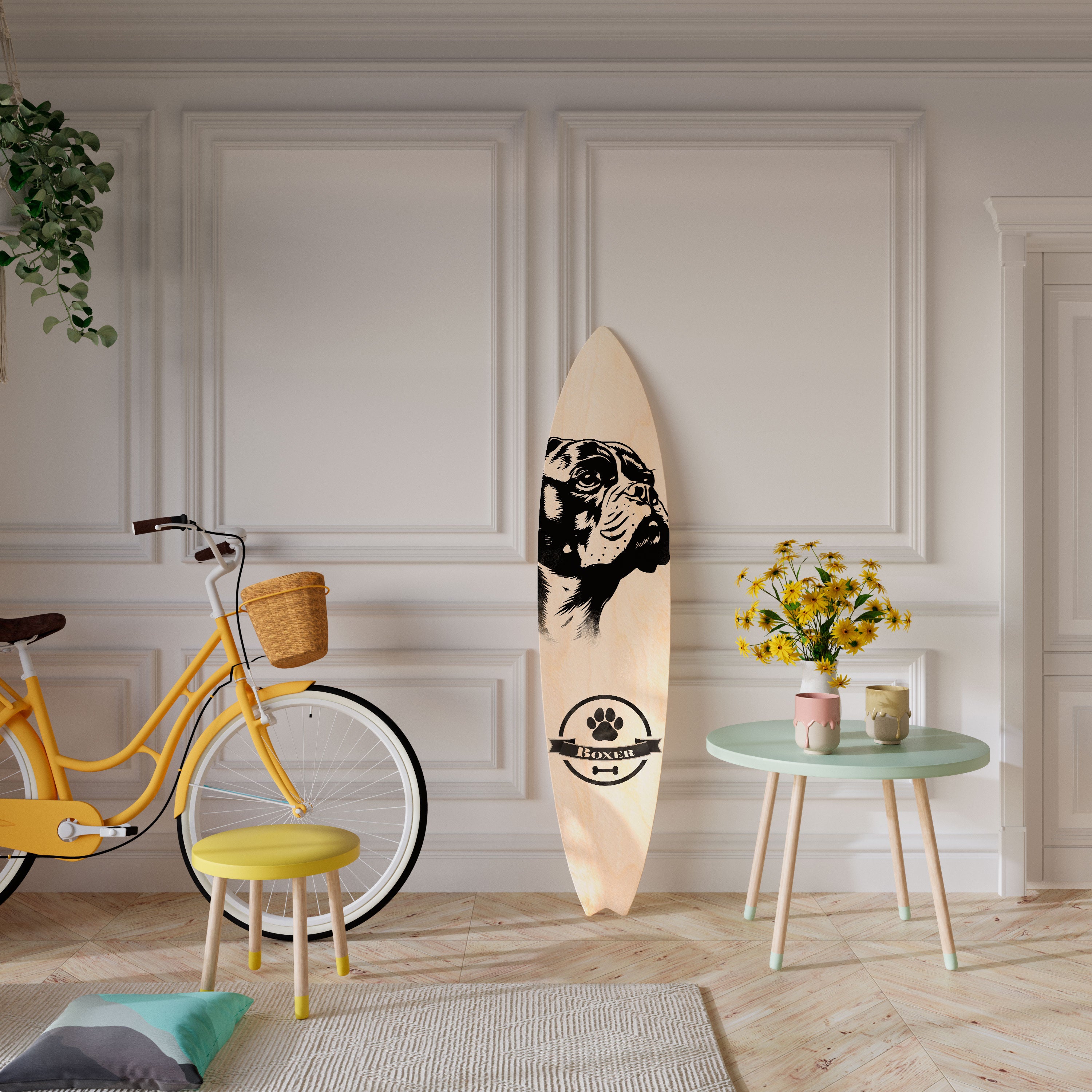 BOXER DOG Surfboard Decorative Panel