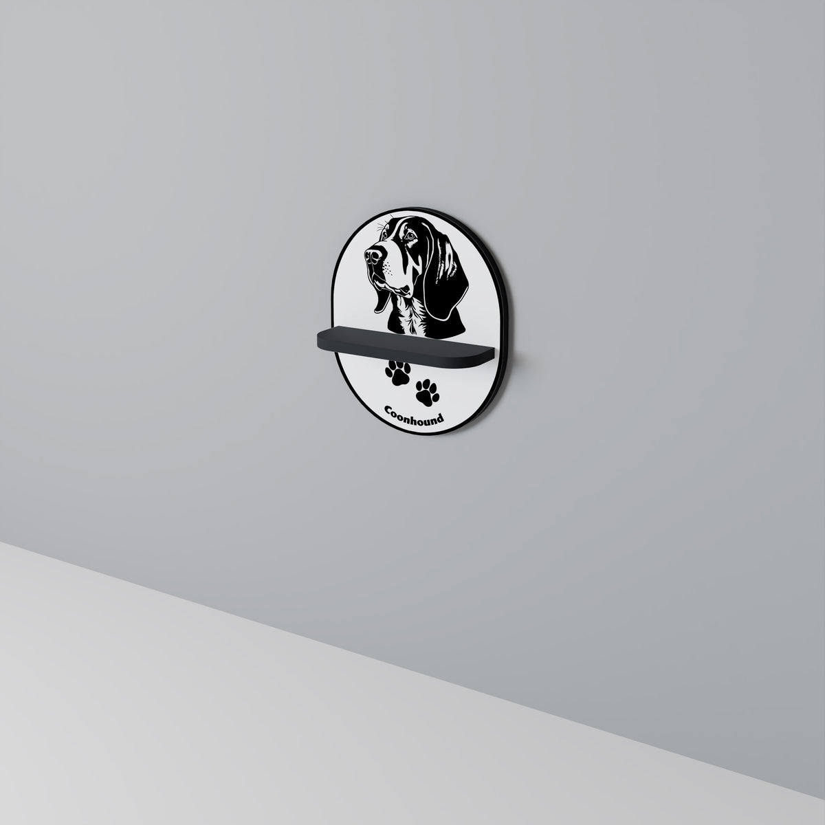 COONHOUND DOG Art Shelf