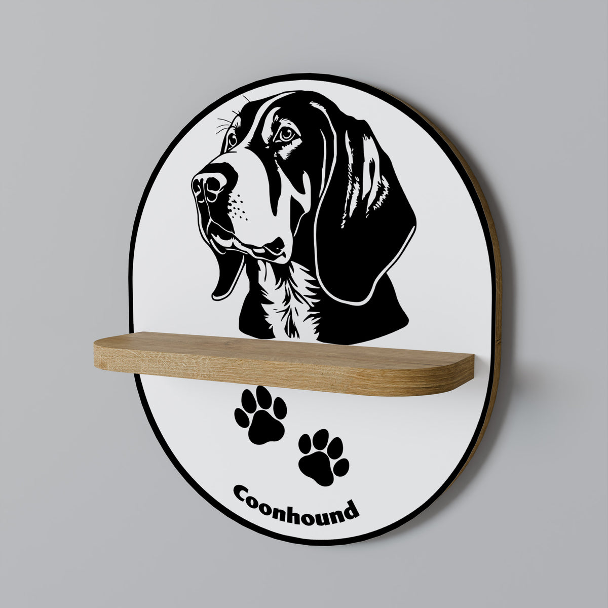 COONHOUND DOG Art Shelf