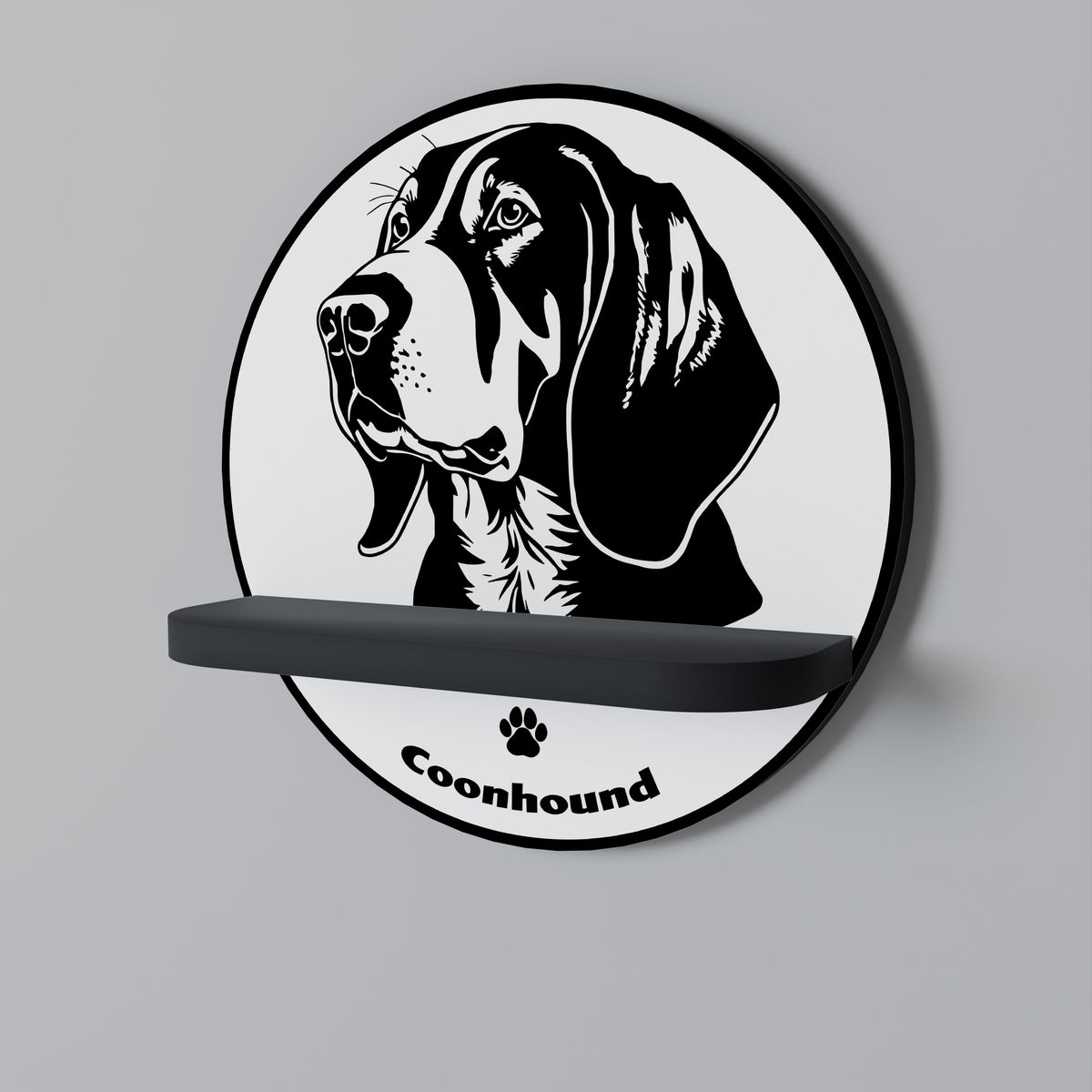 COONHOUND DOG Art Shelf