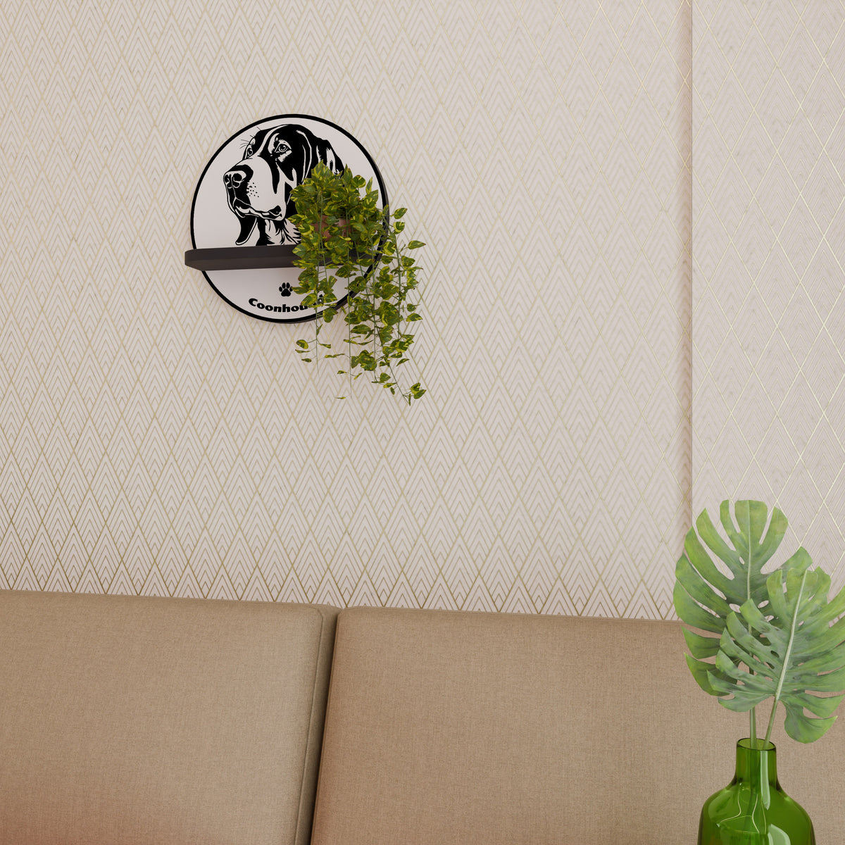 COONHOUND DOG Art Shelf