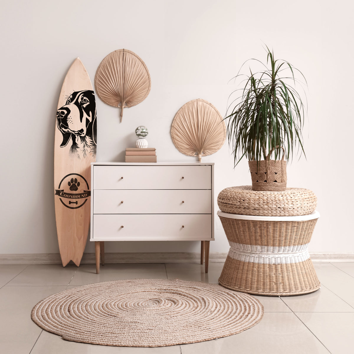 COONHOUND DOG Surfboard Decorative Panel
