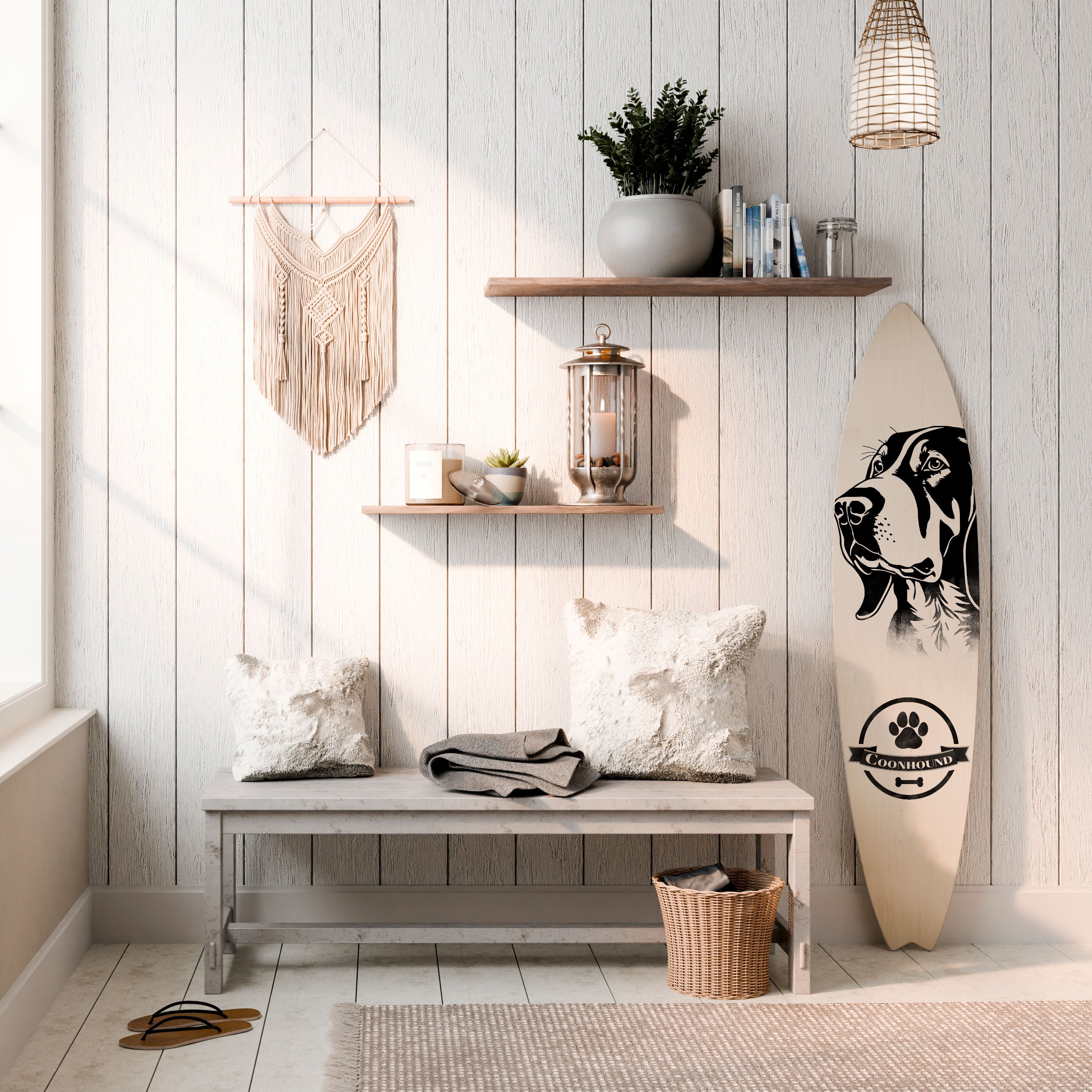 COONHOUND DOG Surfboard Decorative Panel