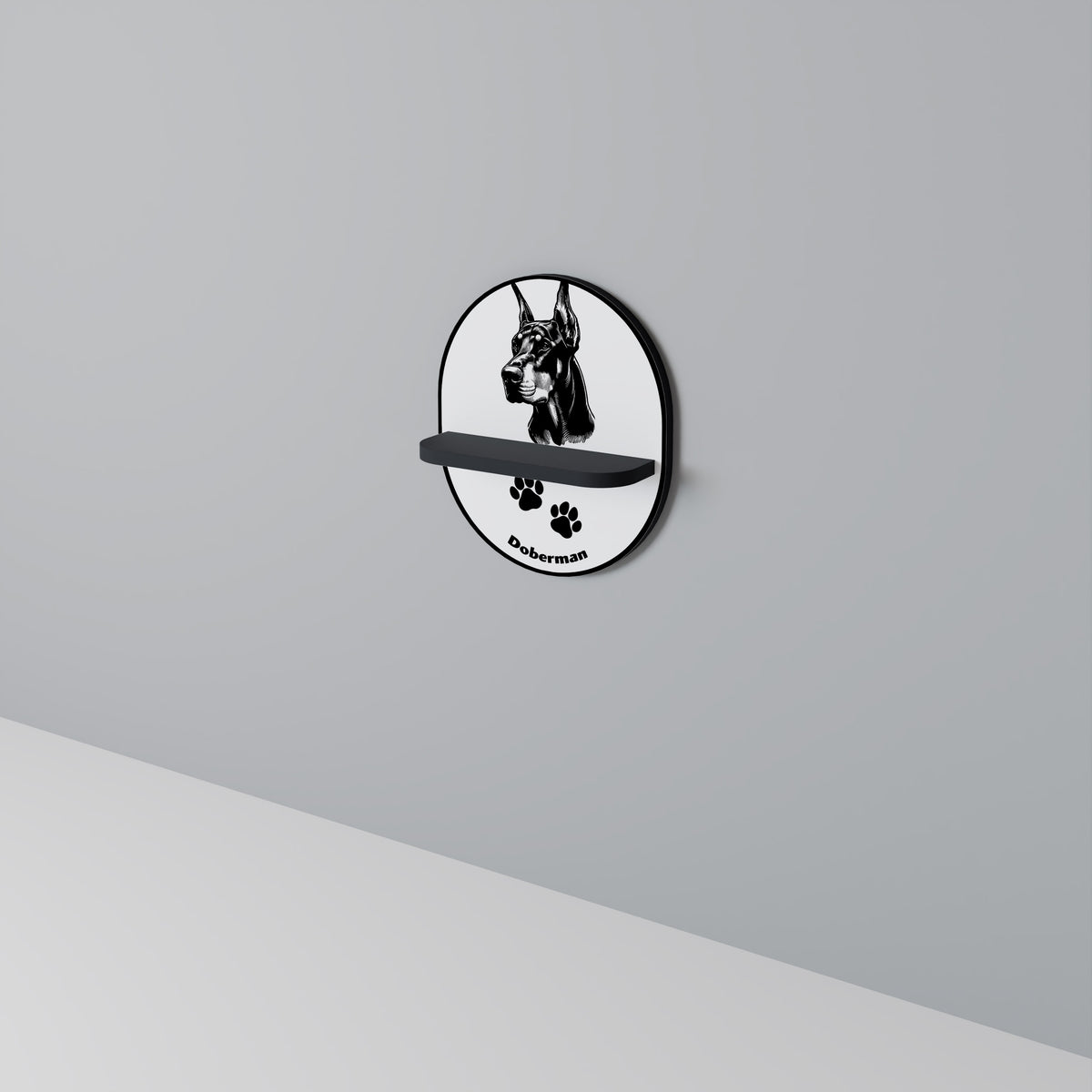 DOBERMAN DOG Art Shelf