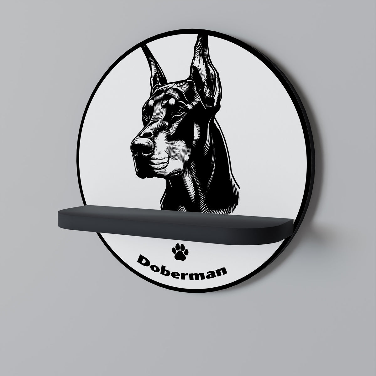 DOBERMAN DOG Art Shelf