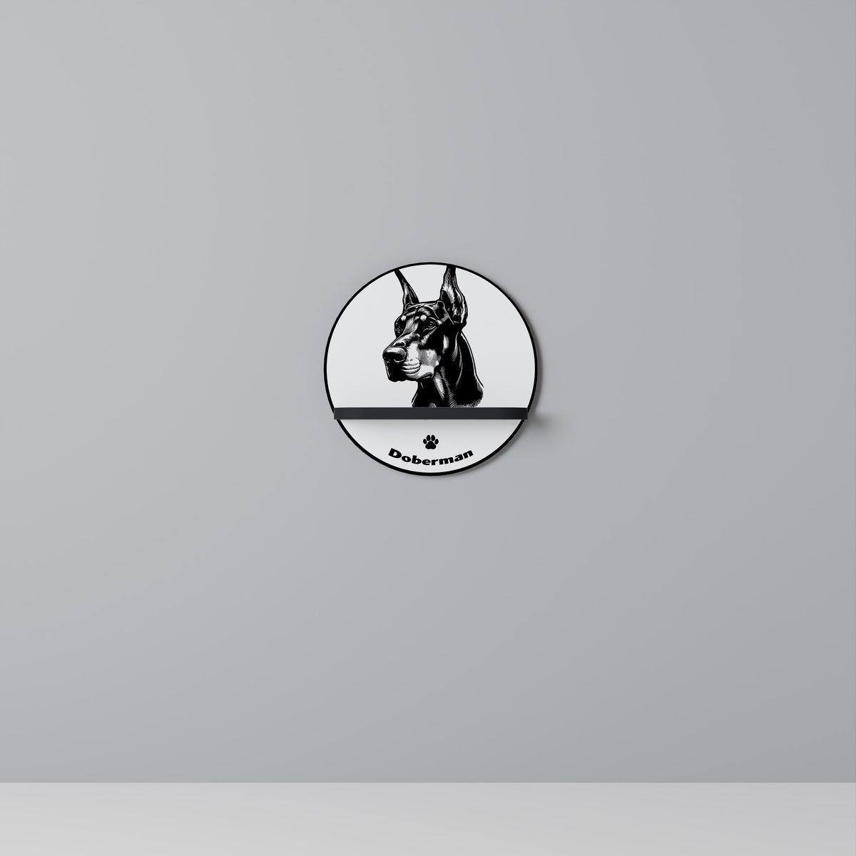 DOBERMAN DOG Art Shelf