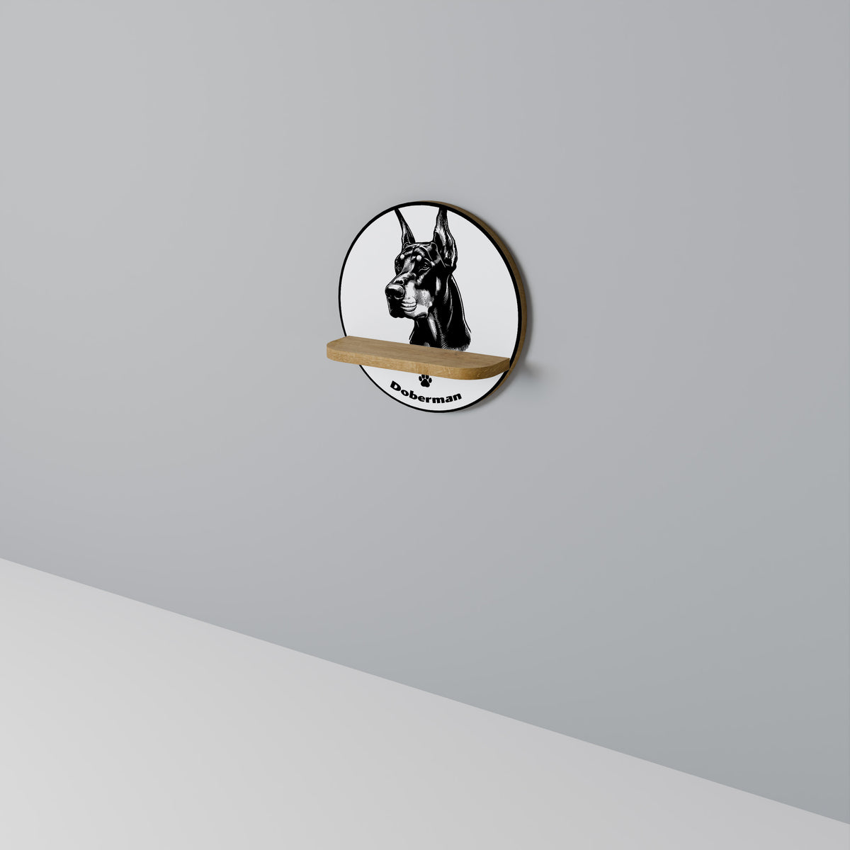 DOBERMAN DOG Art Shelf